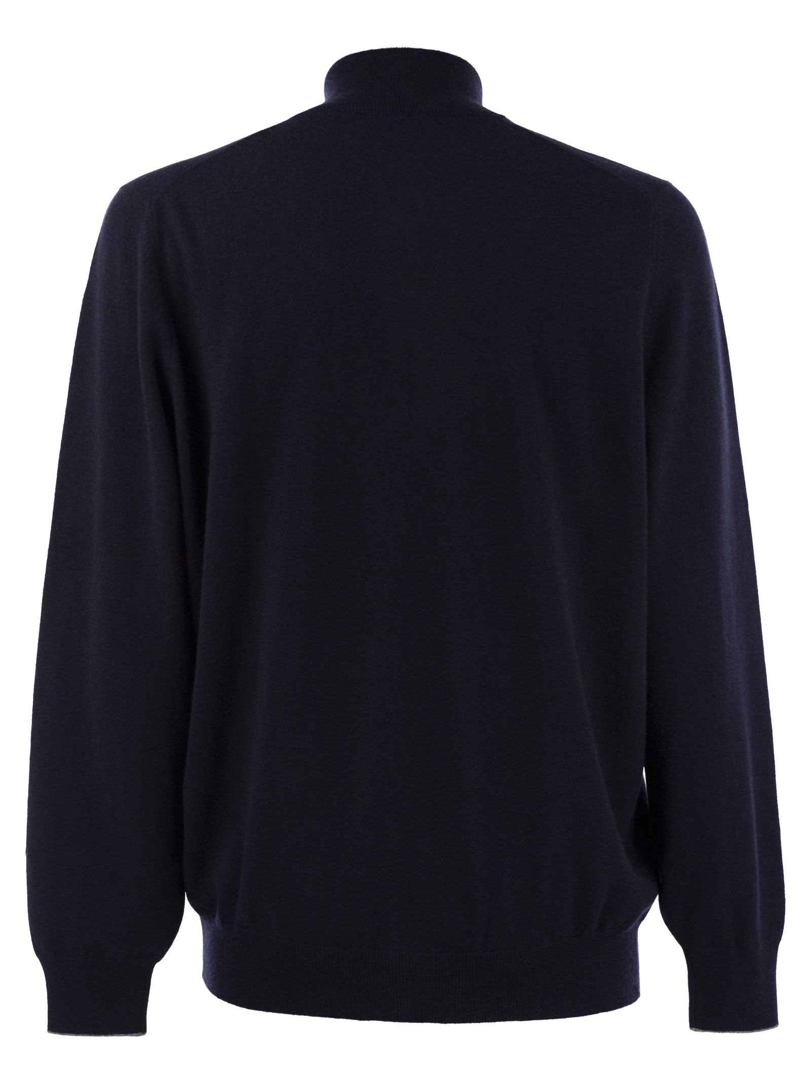 Brunello Cucinelli Men High-Necked Cashmere Cardigan With Zip BRUNELLO CUCINELLI