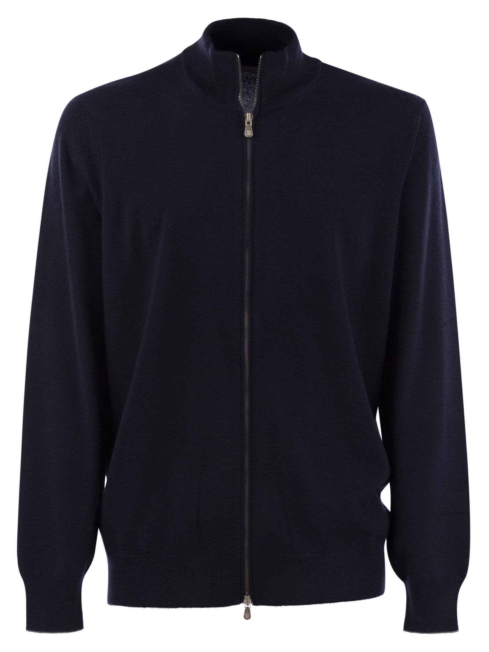 Brunello Cucinelli Men High-Necked Cashmere Cardigan With Zip BRUNELLO CUCINELLI