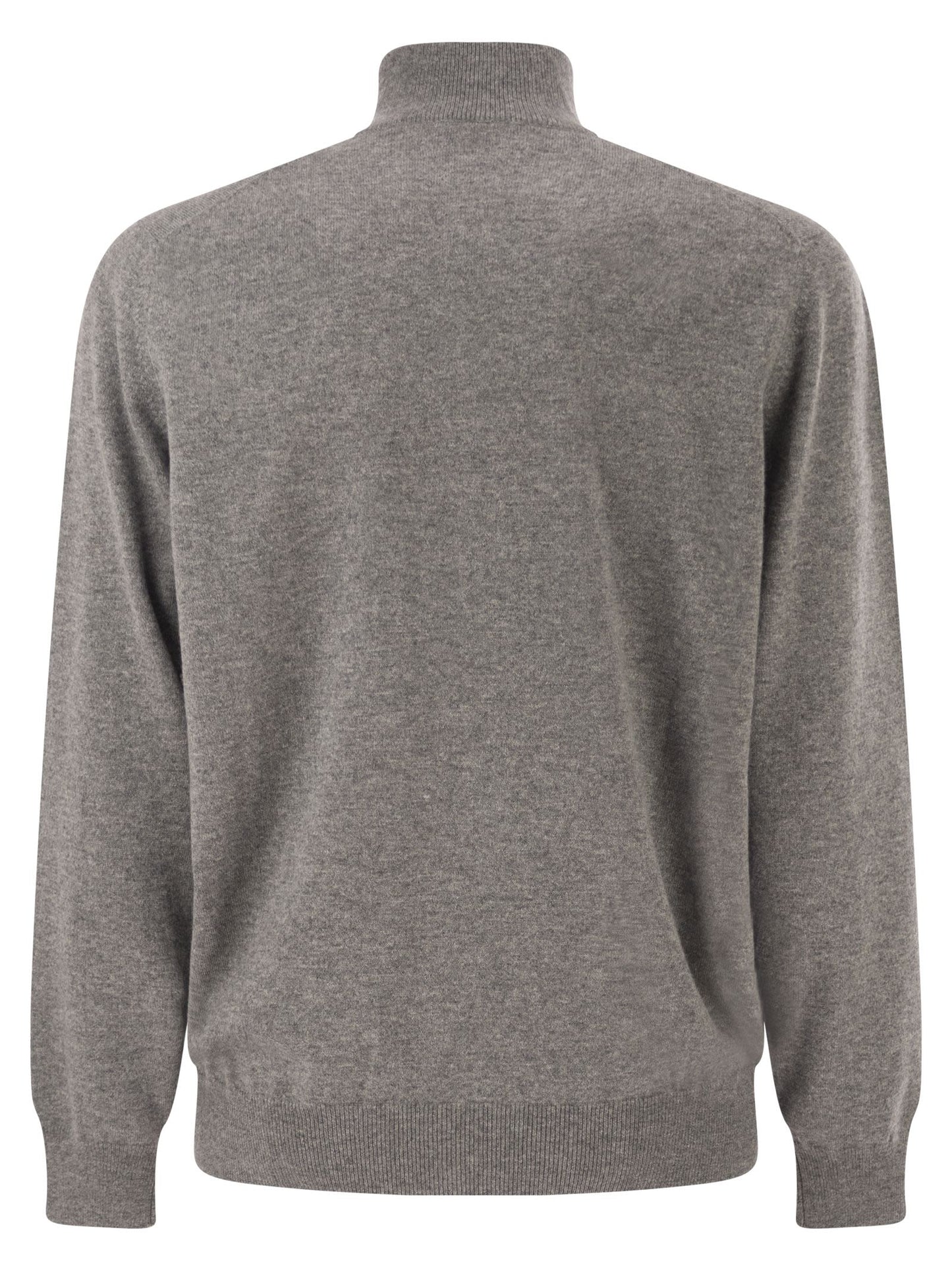 Brunello Cucinelli Men Cashmere Turtleneck Sweater With Zipper BRUNELLO CUCINELLI