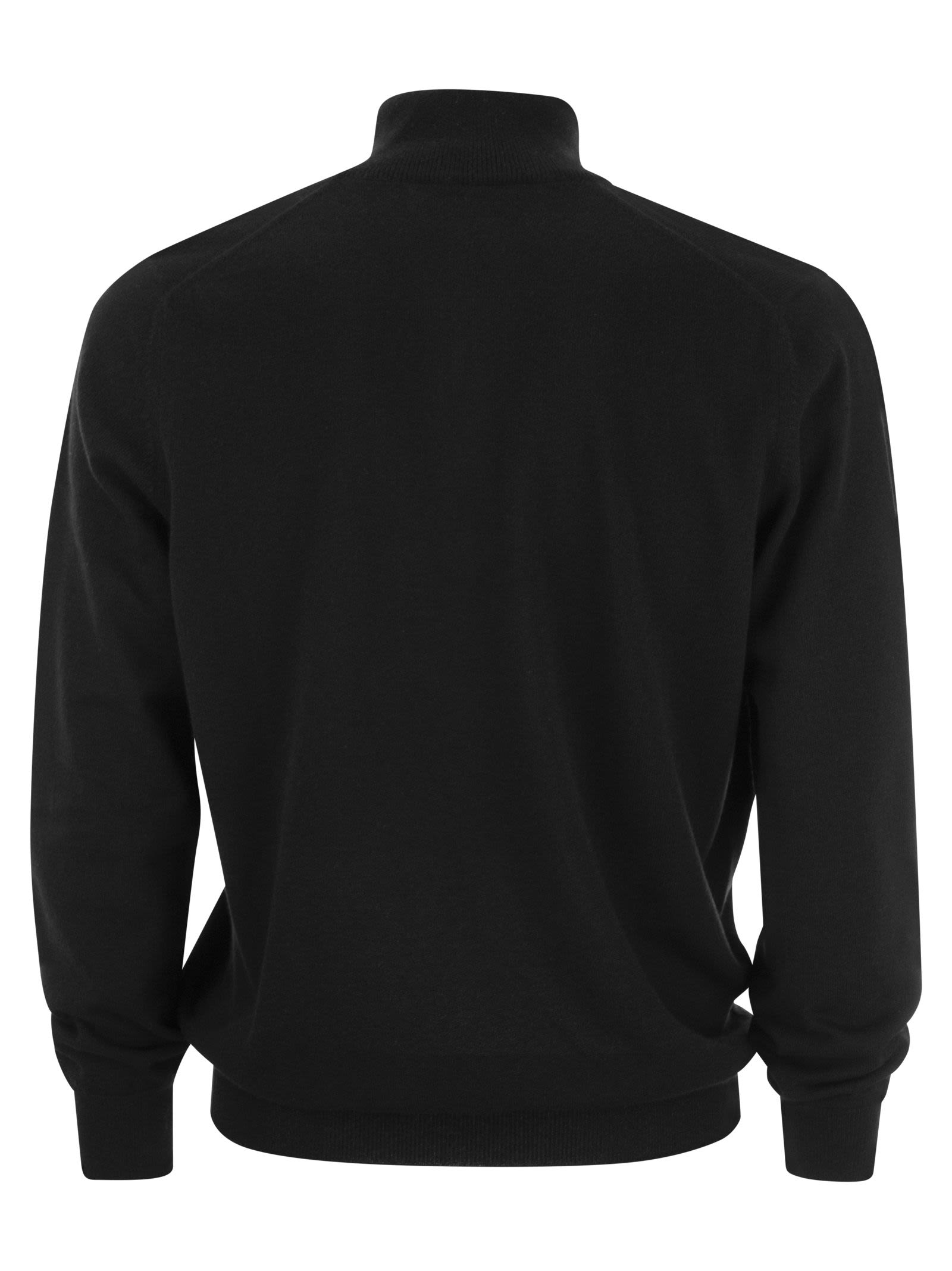 Brunello Cucinelli Men Cashmere Turtleneck Sweater With Zip BRUNELLO CUCINELLI