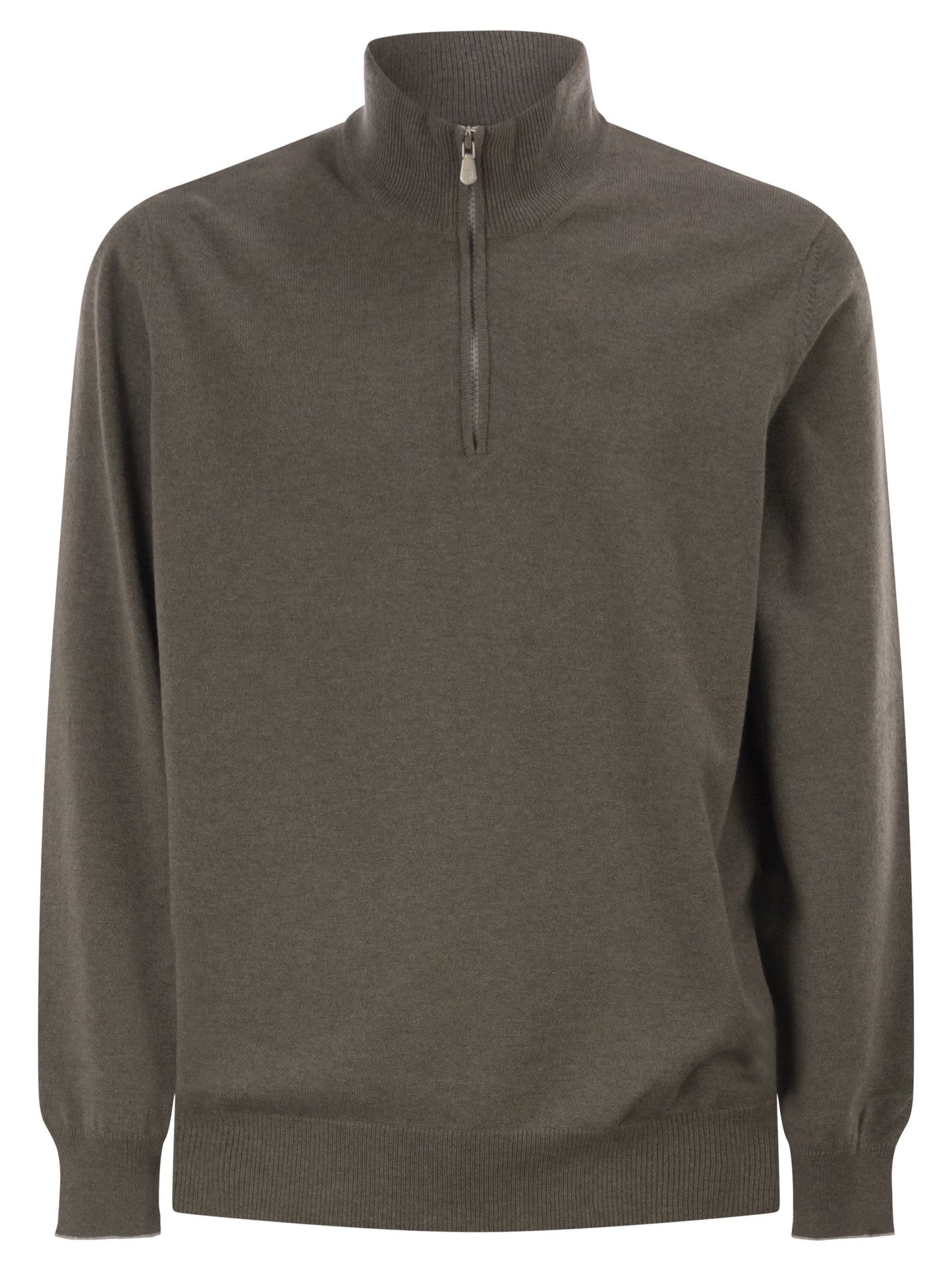 Brunello Cucinelli Men Cashmere Turtleneck Sweater With Zipper BRUNELLO CUCINELLI