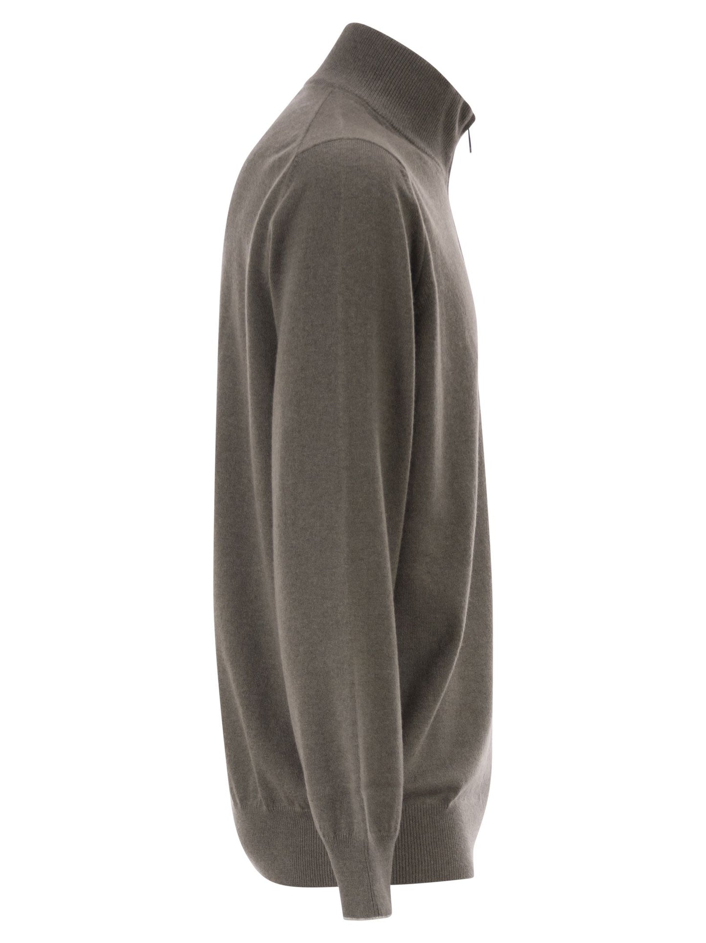 Brunello Cucinelli Men Cashmere Turtleneck Sweater With Zipper BRUNELLO CUCINELLI