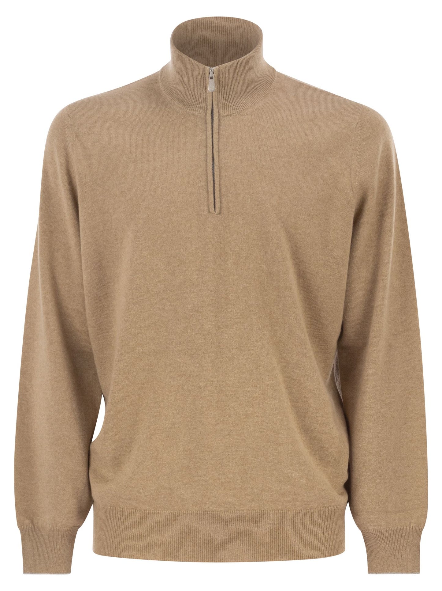 Brunello Cucinelli Men Cashmere Turtleneck Sweater With Zipper BRUNELLO CUCINELLI