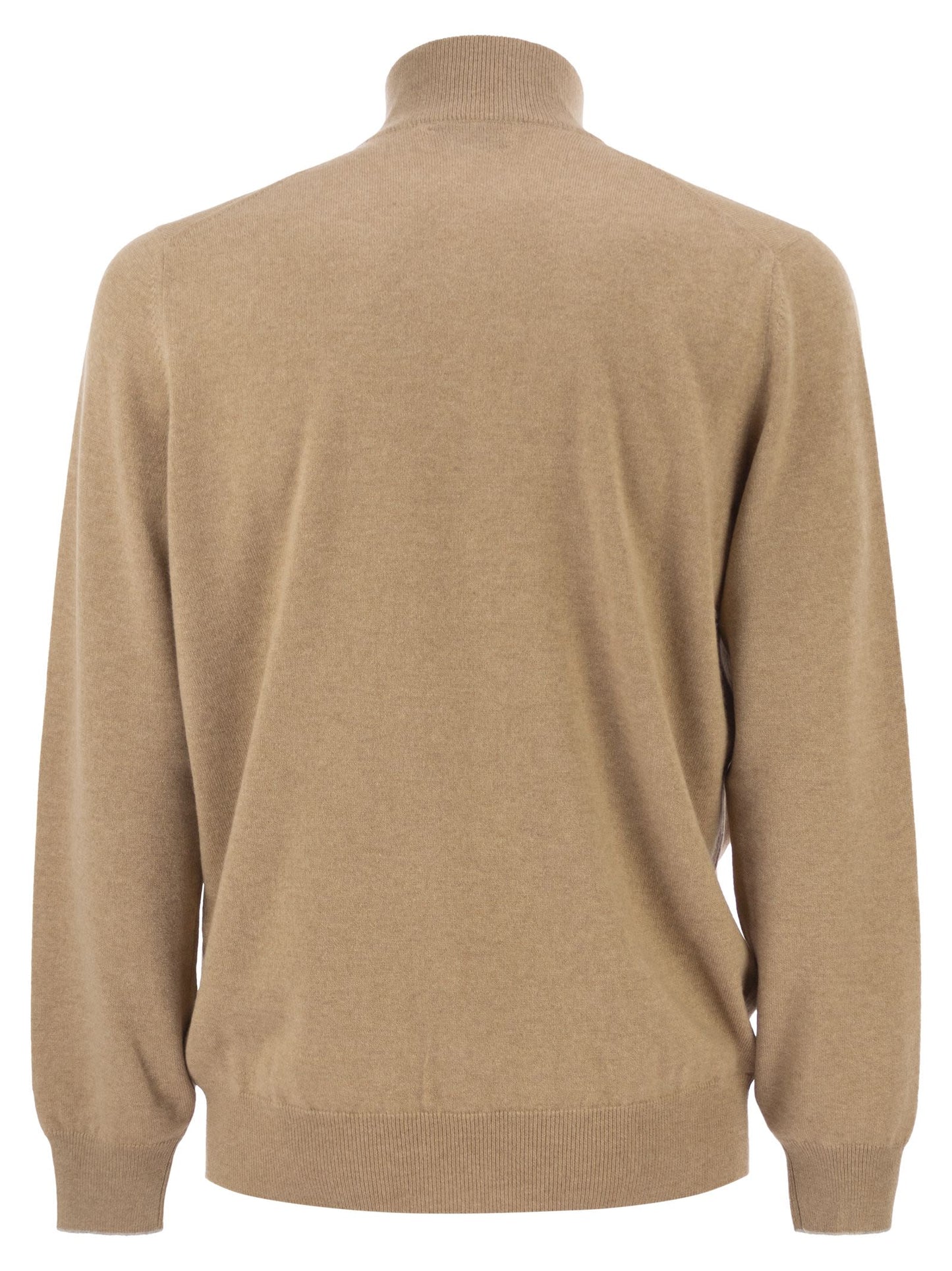 Brunello Cucinelli Men Cashmere Turtleneck Sweater With Zipper BRUNELLO CUCINELLI