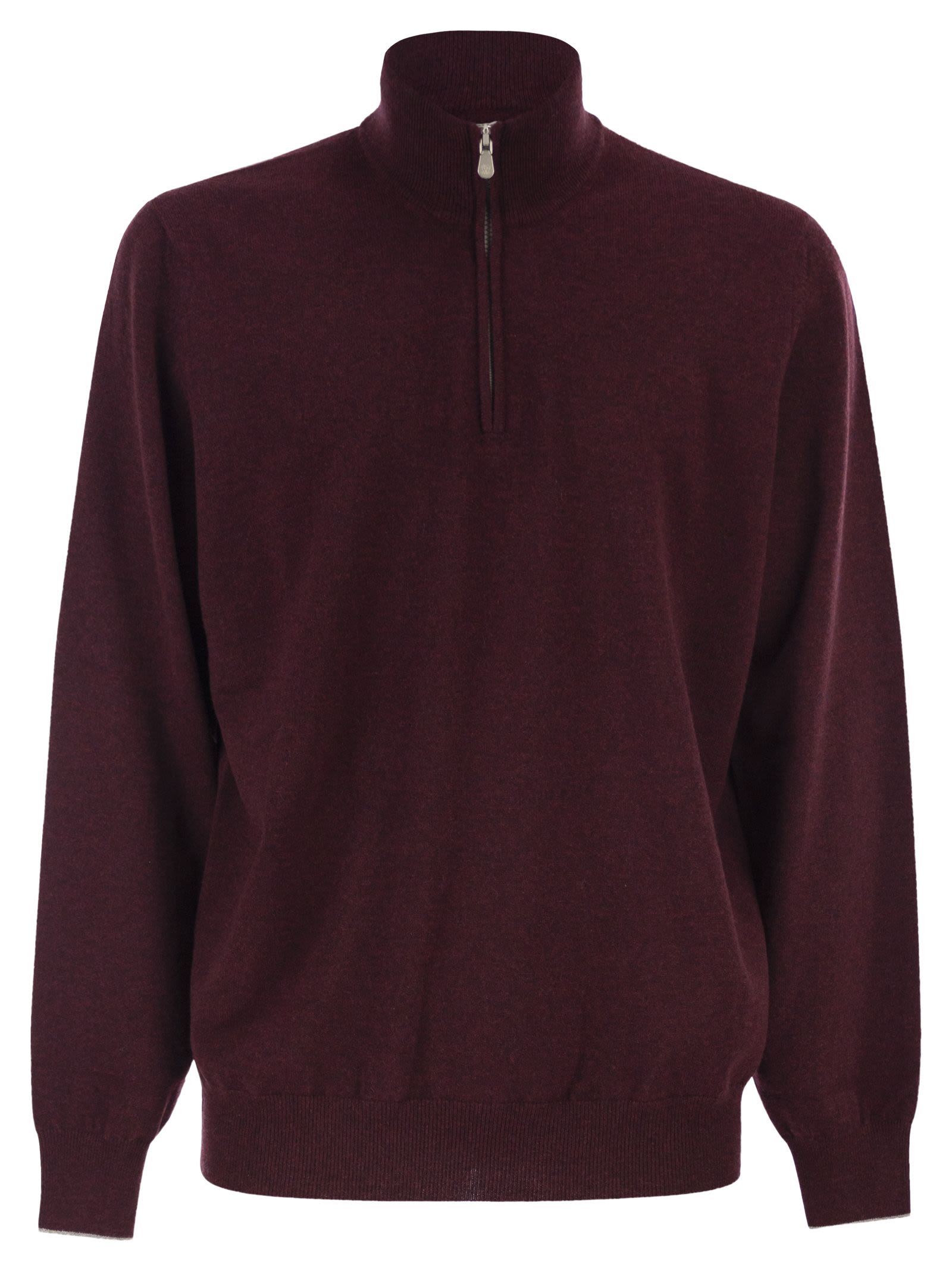 Brunello Cucinelli Men Cashmere Turtleneck Sweater With Zipper BRUNELLO CUCINELLI