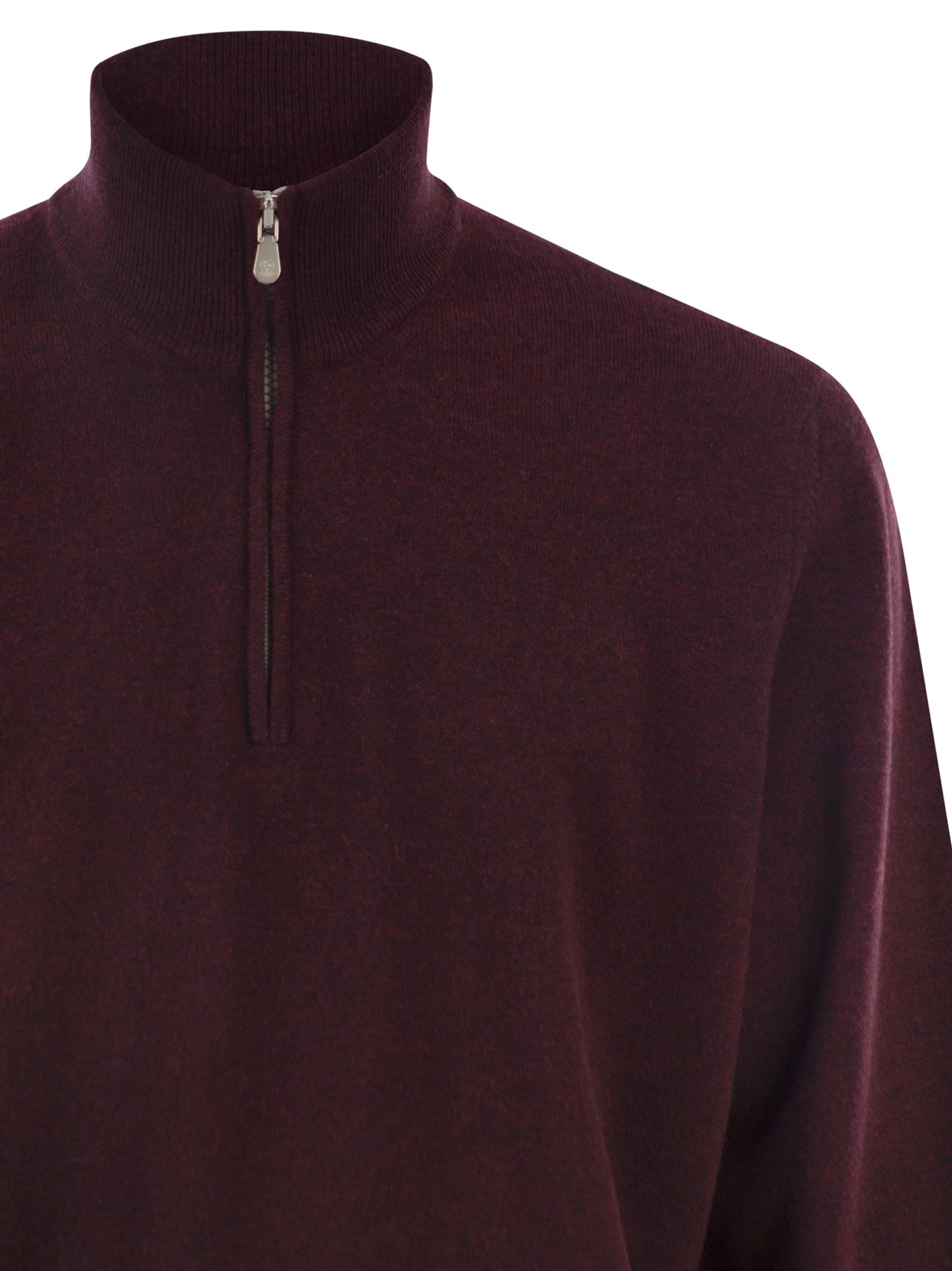 Brunello Cucinelli Men Cashmere Turtleneck Sweater With Zipper BRUNELLO CUCINELLI
