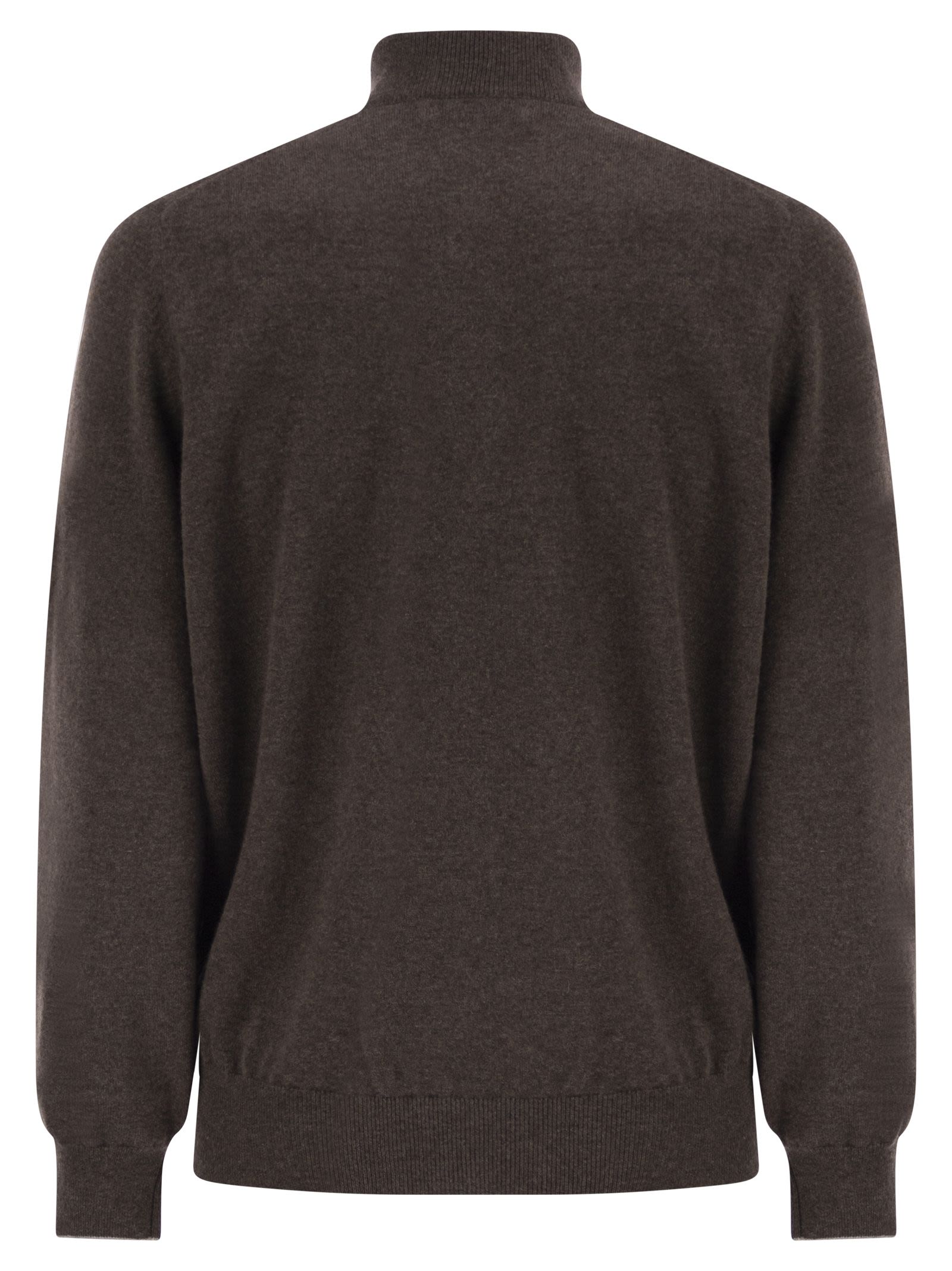 Brunello Cucinelli Men Cashmere Turtleneck Sweater With Zipper BRUNELLO CUCINELLI