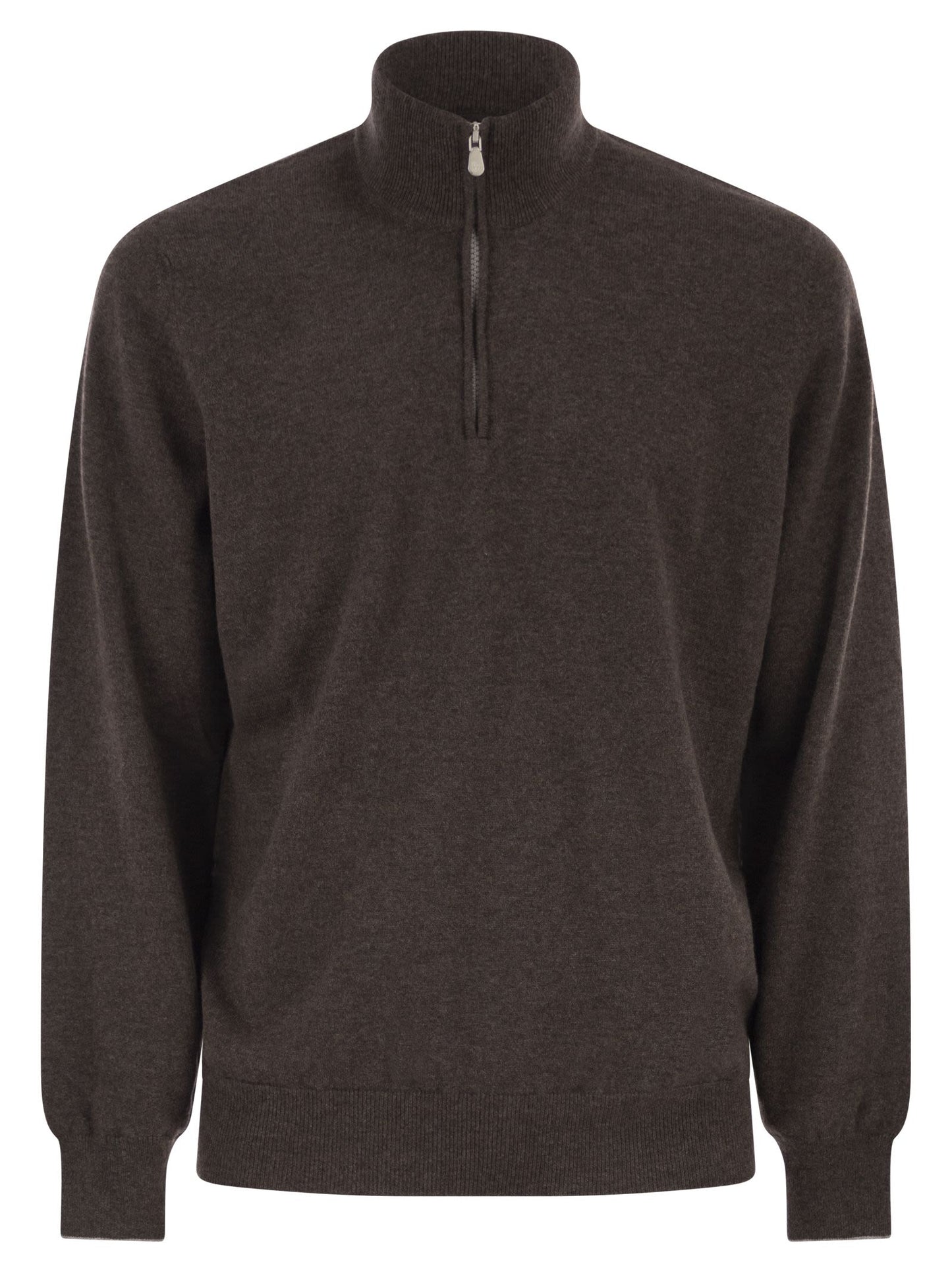Brunello Cucinelli Men Cashmere Turtleneck Sweater With Zipper BRUNELLO CUCINELLI