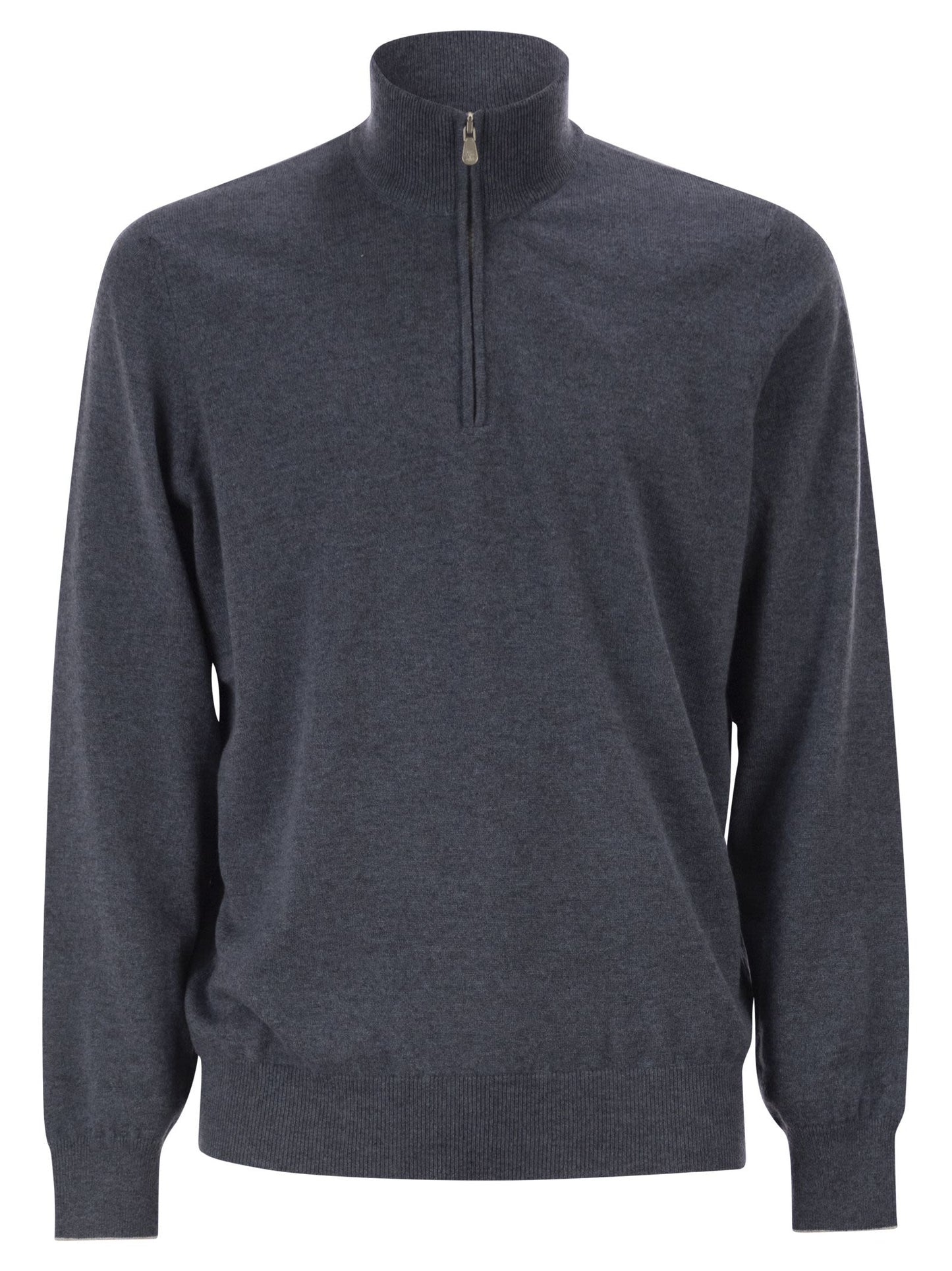 Brunello Cucinelli Men Cashmere Turtleneck Sweater With Zipper BRUNELLO CUCINELLI