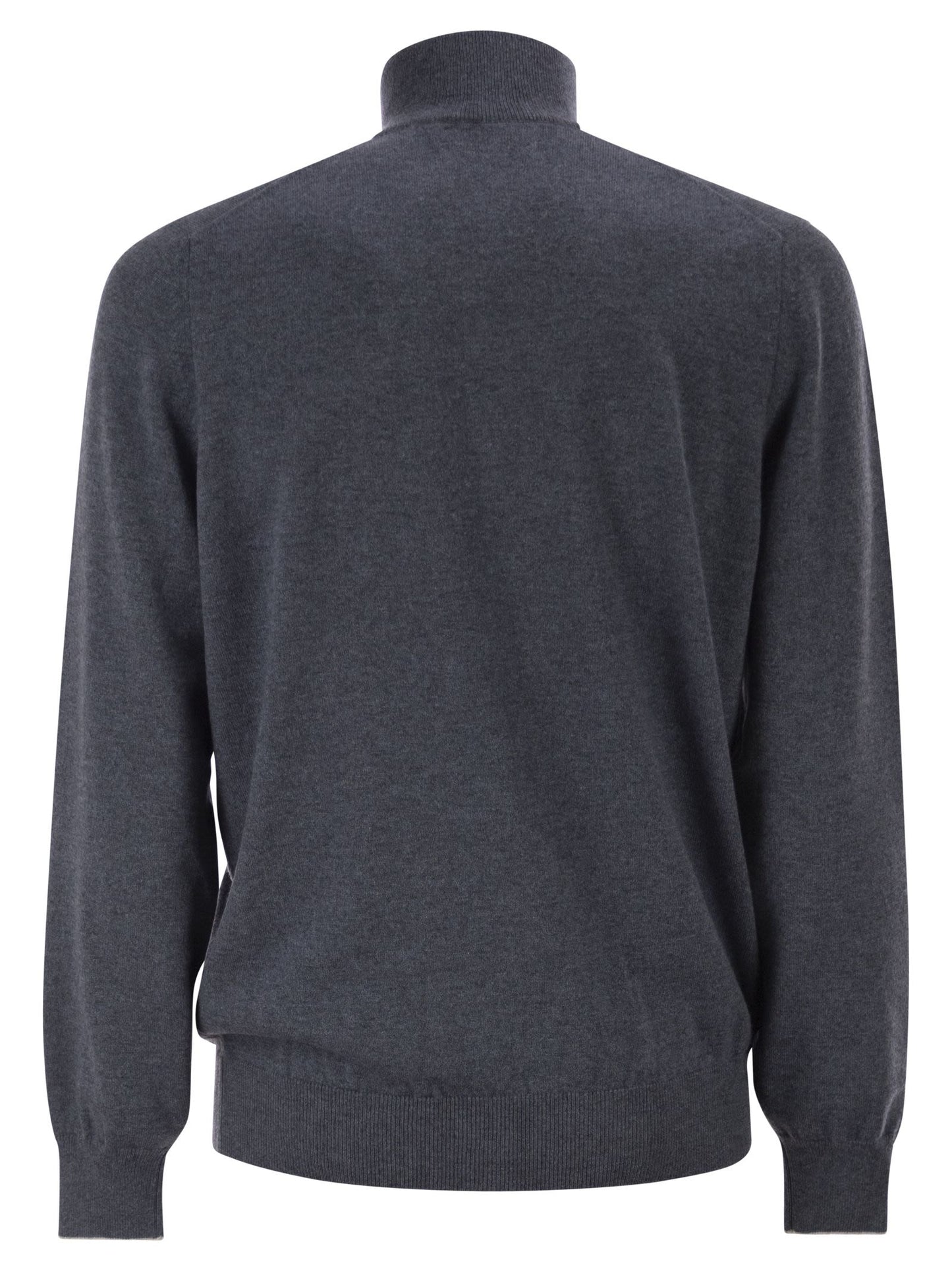 Brunello Cucinelli Men Cashmere Turtleneck Sweater With Zipper BRUNELLO CUCINELLI