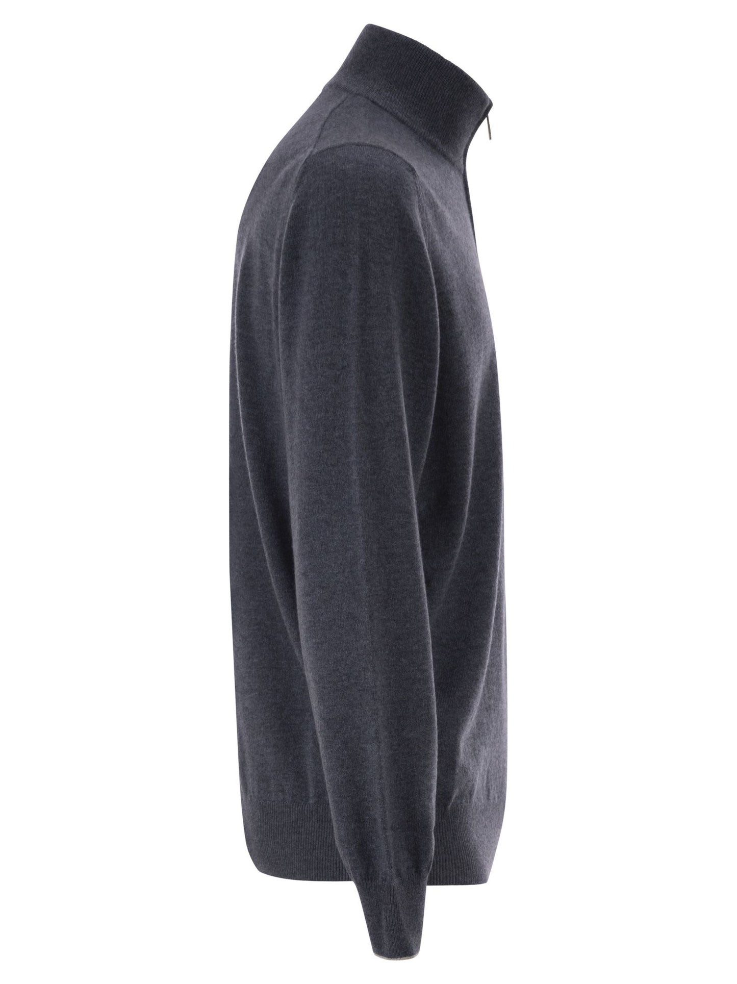 Brunello Cucinelli Men Cashmere Turtleneck Sweater With Zipper BRUNELLO CUCINELLI