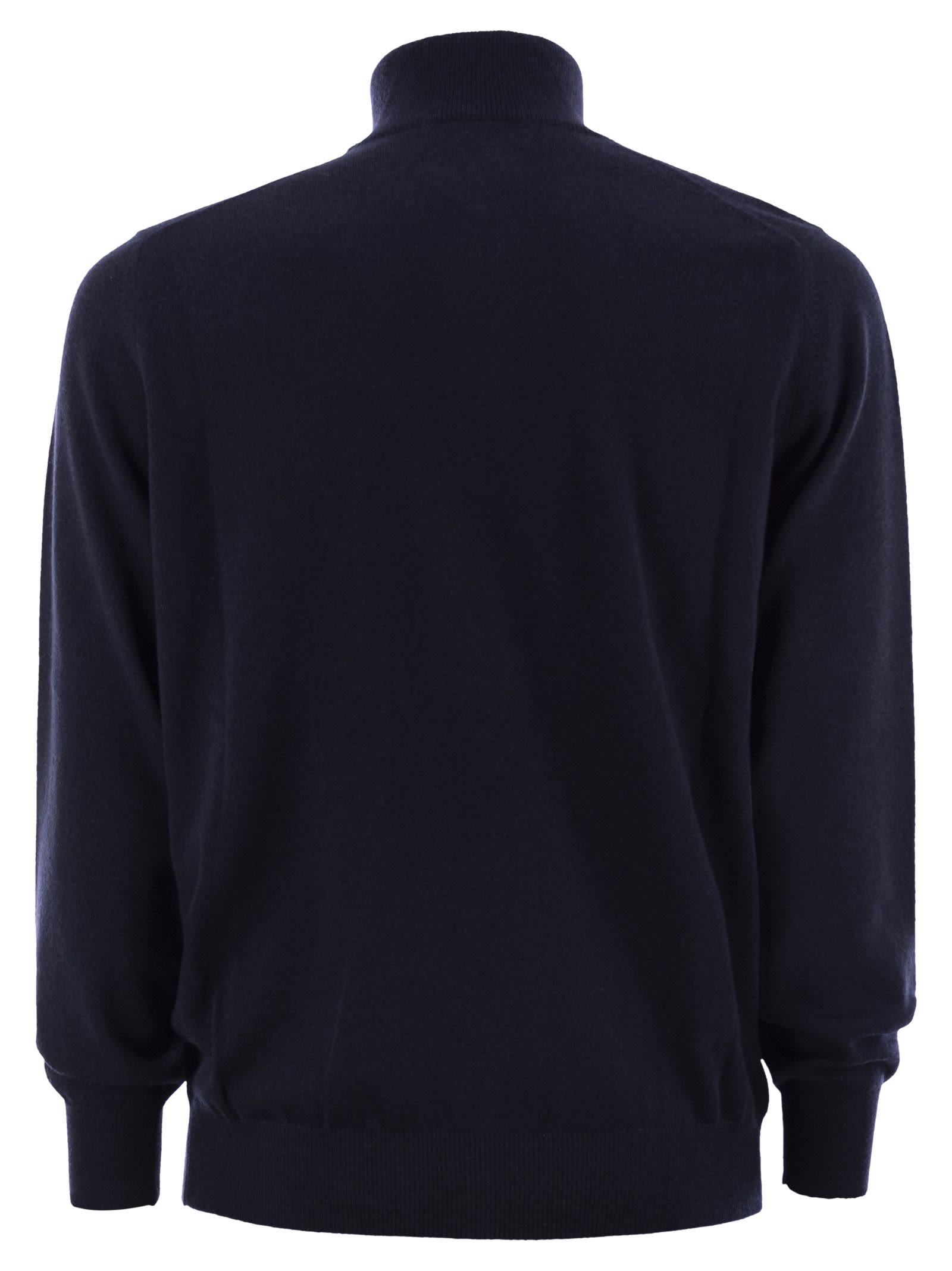 Brunello Cucinelli Men Cashmere Turtleneck Sweater With Zipper BRUNELLO CUCINELLI