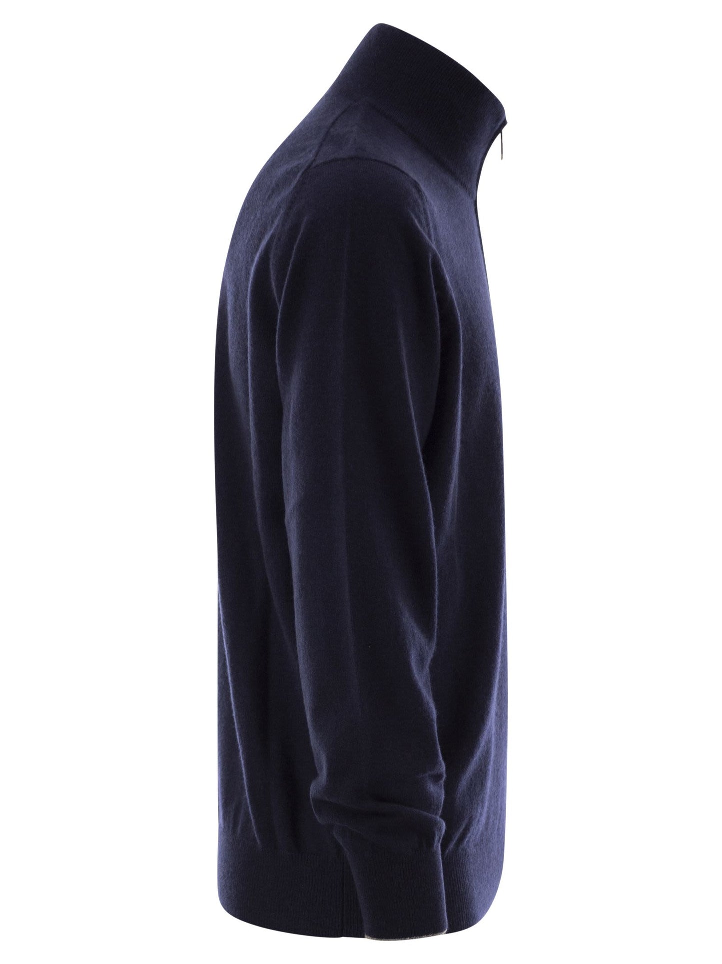 Brunello Cucinelli Men Cashmere Turtleneck Sweater With Zipper BRUNELLO CUCINELLI