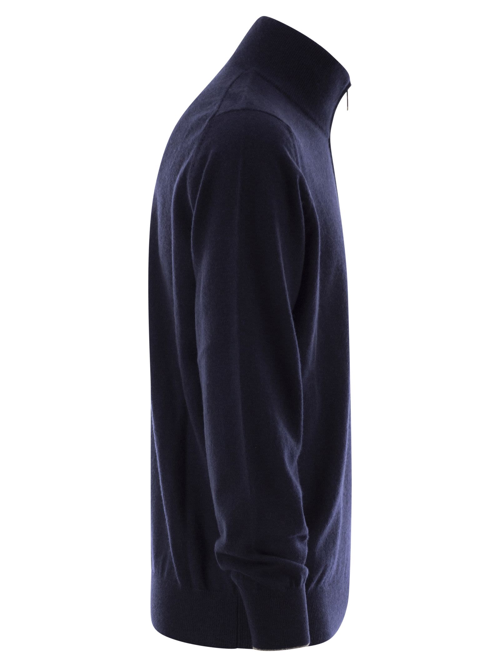 Brunello Cucinelli Men Cashmere Turtleneck Sweater With Zipper BRUNELLO CUCINELLI