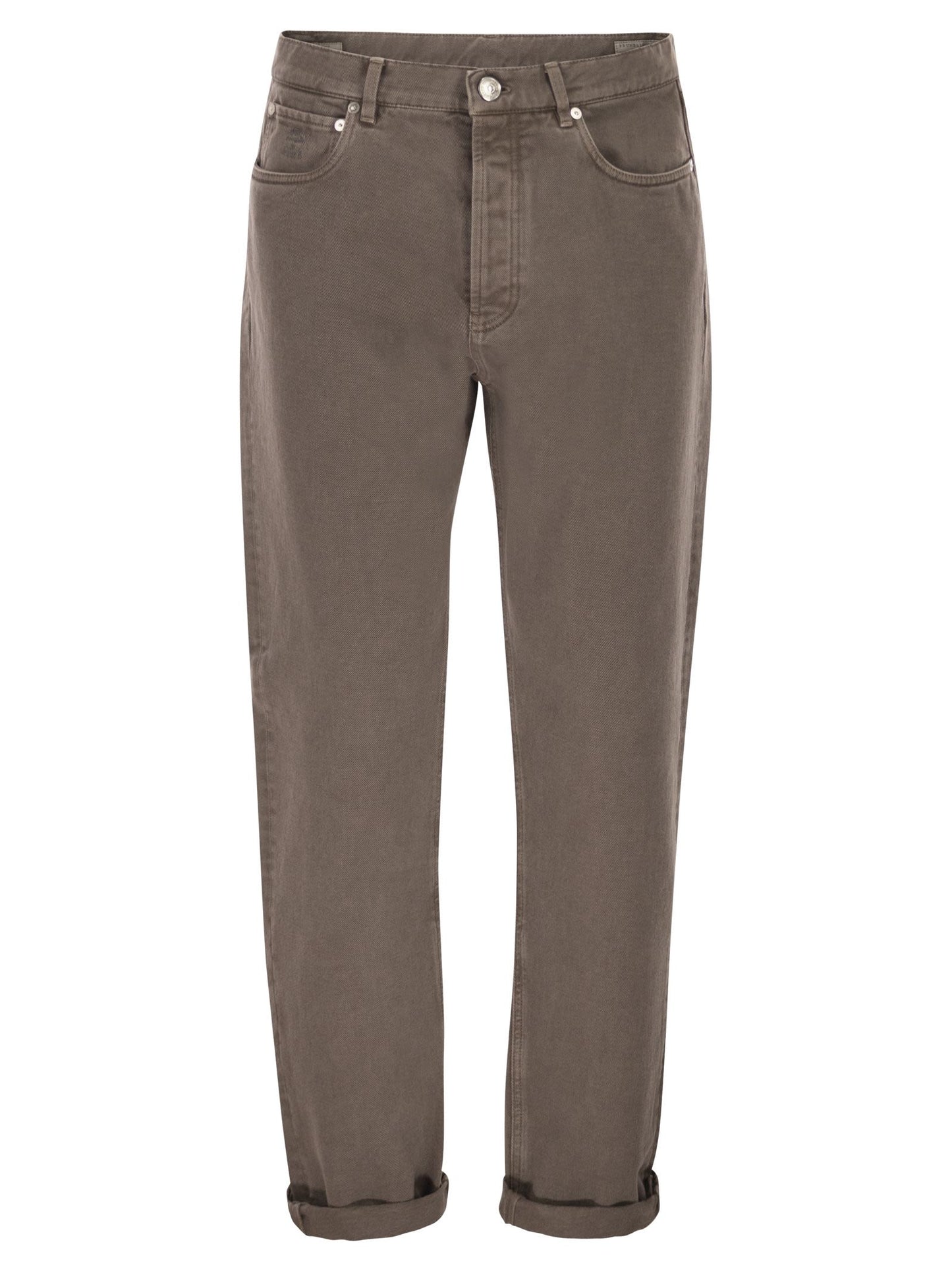 Brunello Cucinelli Men Iconic Fit Five-Pocket Trousers In Garment-Dyed Denim BRUNELLO CUCINELLI