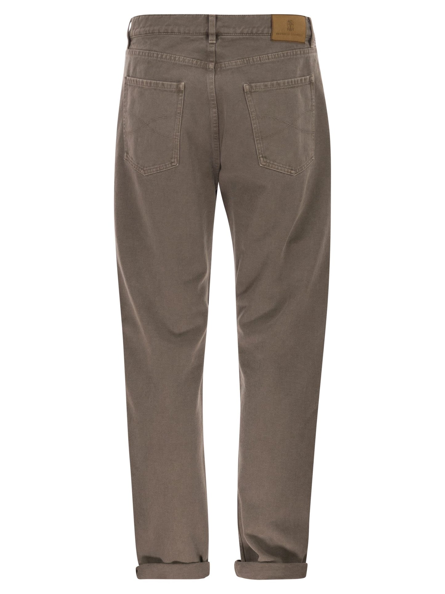 Brunello Cucinelli Men Iconic Fit Five-Pocket Trousers In Garment-Dyed Denim BRUNELLO CUCINELLI
