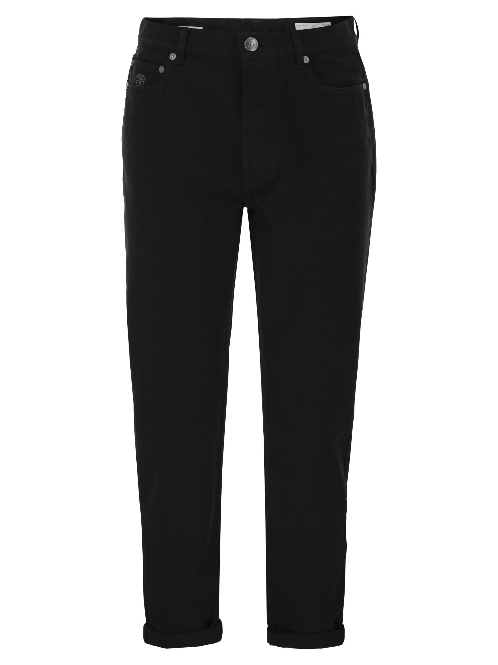 Brunello Cucinelli Men Five-Pocket Cotton Jeans With A Contemporary Silhouette BRUNELLO CUCINELLI