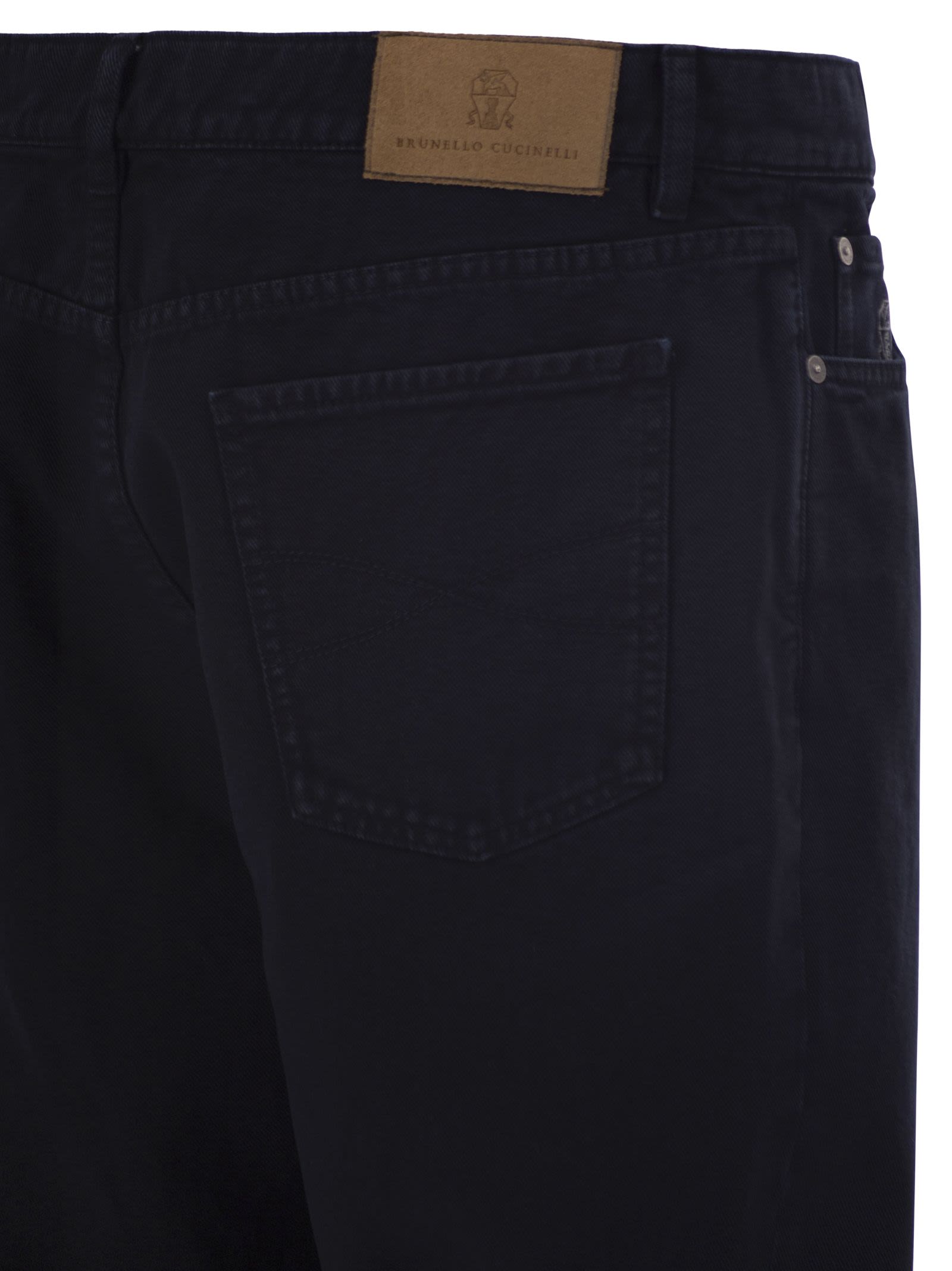 Brunello Cucinelli Men Five-Pocket Cotton Jeans With A Contemporary Silhouette BRUNELLO CUCINELLI