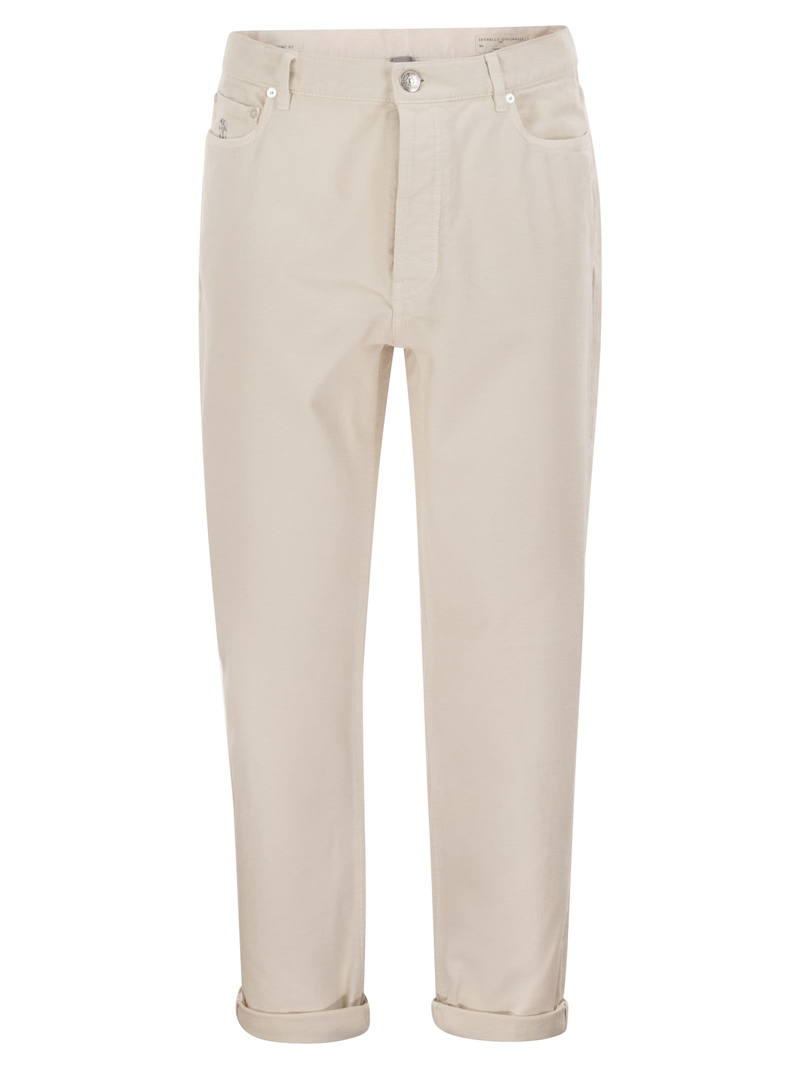 Brunello Cucinelli Men Five-Pocket Cotton Jeans With A Contemporary Silhouette BRUNELLO CUCINELLI