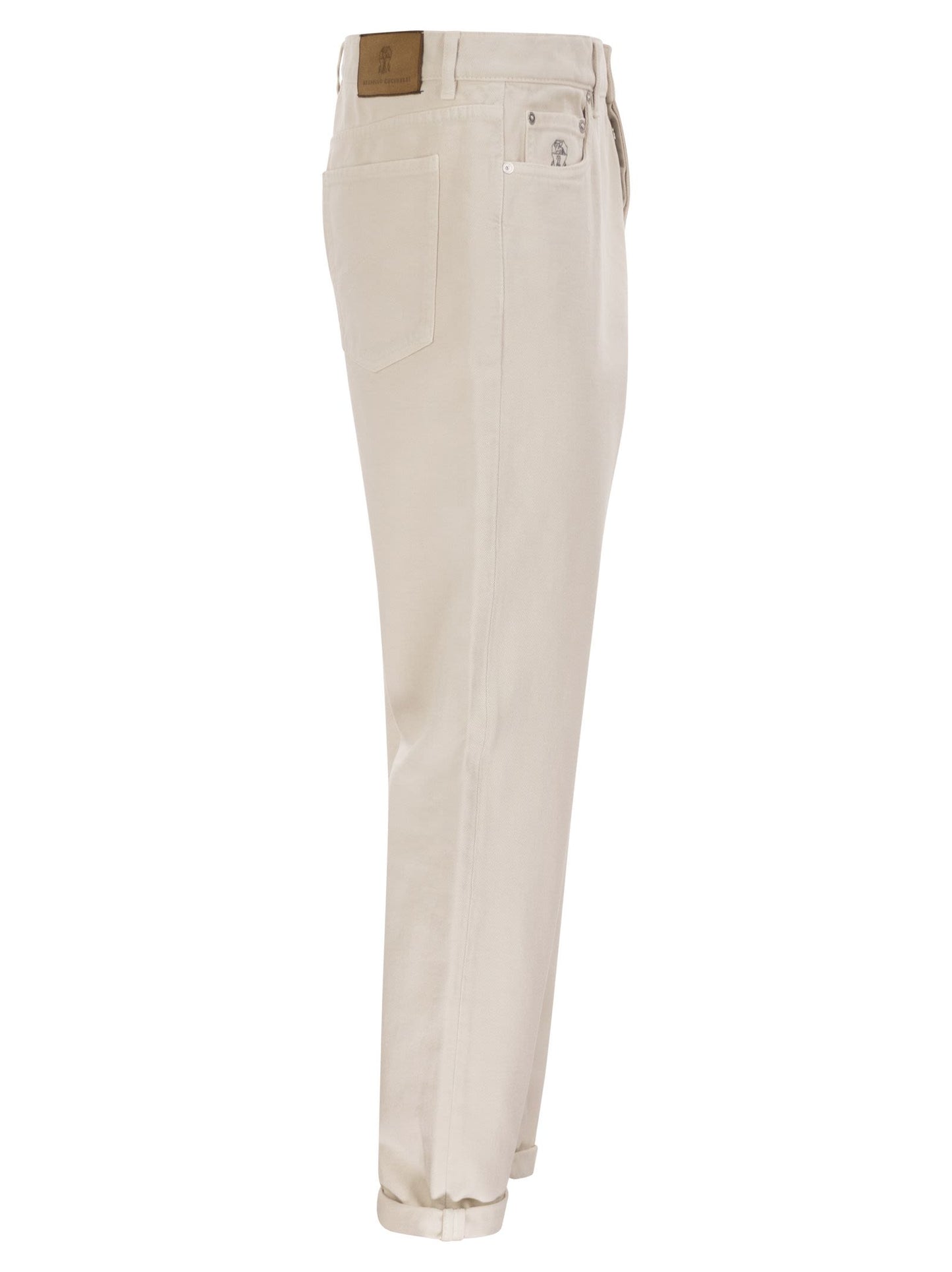 Brunello Cucinelli Men Five-Pocket Cotton Jeans With A Contemporary Silhouette BRUNELLO CUCINELLI