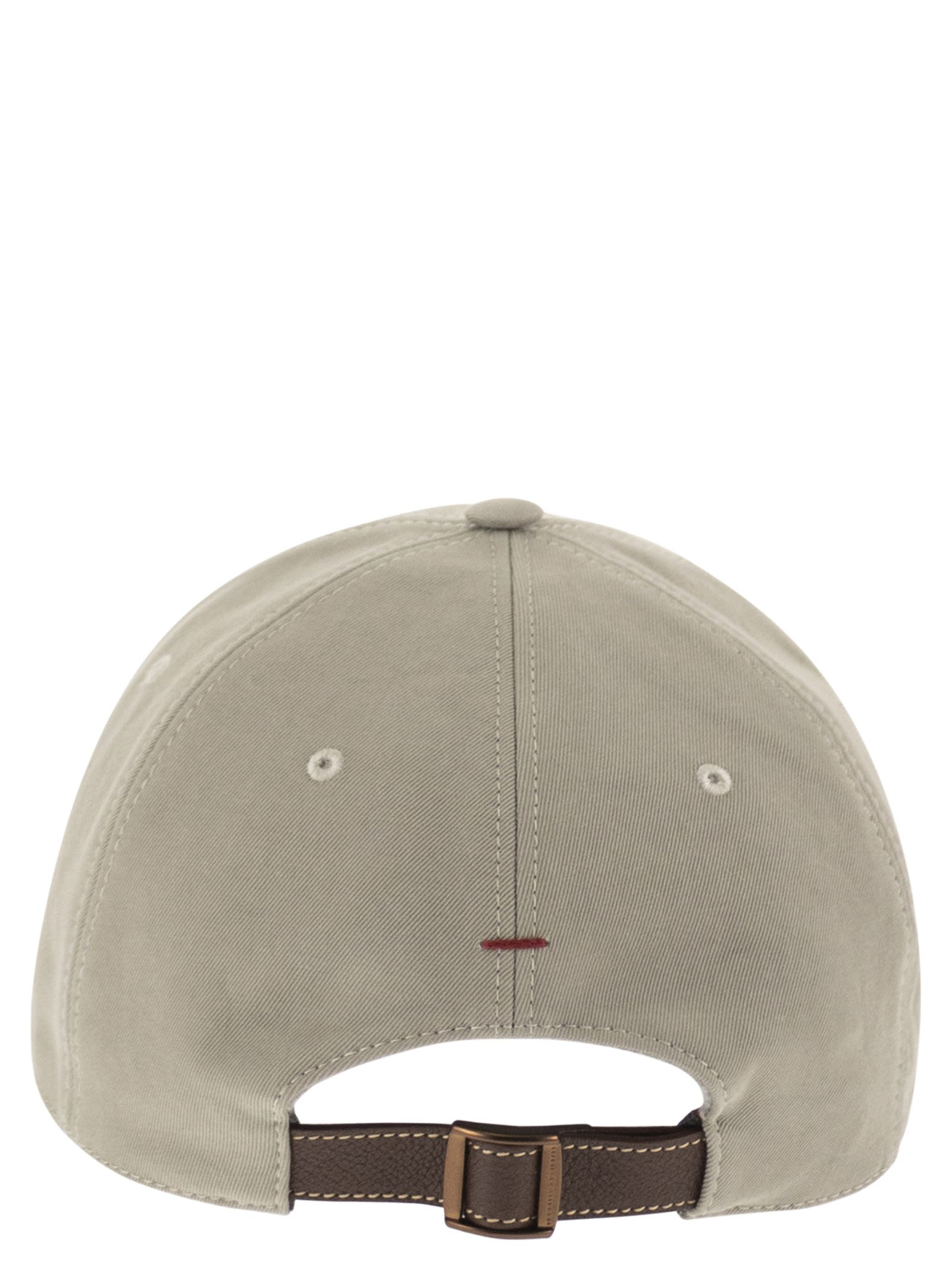 Brunello Cucinelli Men Baseball Cap In Garment-Dyed Twisted Cotton Gabardine With Embroidered Logo BRUNELLO CUCINELLI