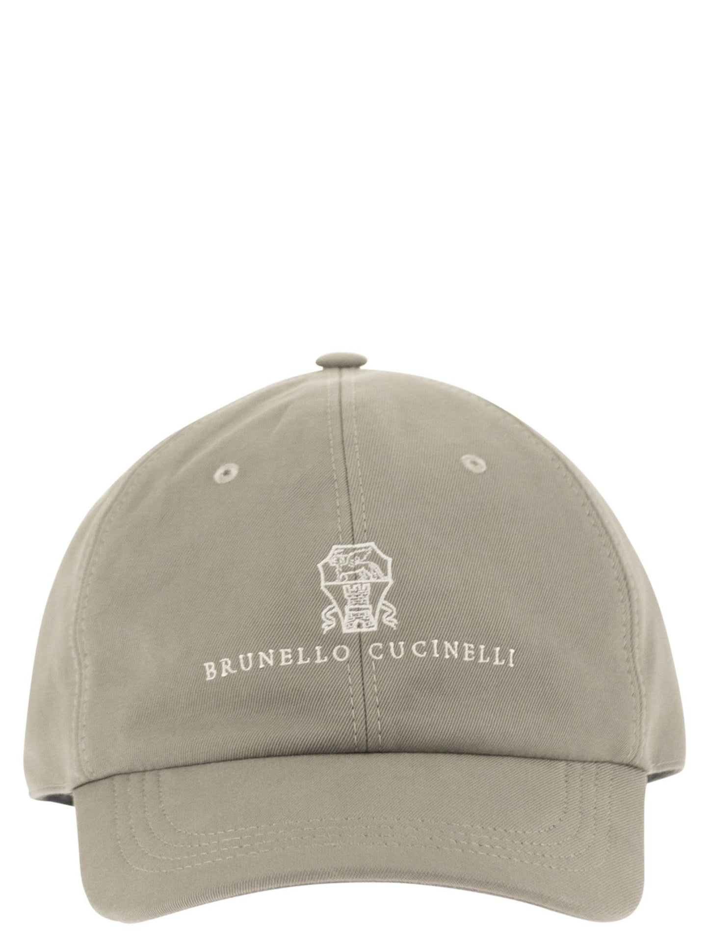 Brunello Cucinelli Men Baseball Cap In Garment-Dyed Twisted Cotton Gabardine With Embroidered Logo BRUNELLO CUCINELLI