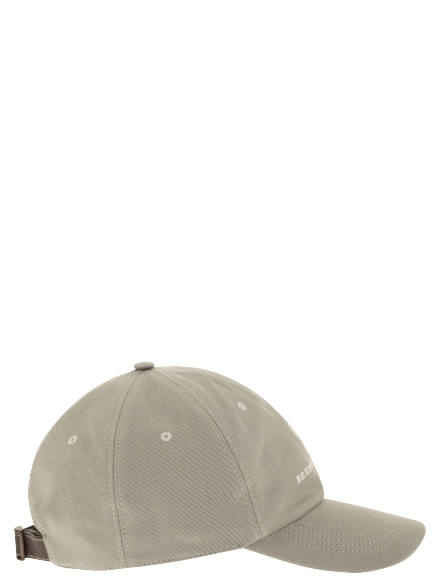 Brunello Cucinelli Men Baseball Cap In Garment-Dyed Twisted Cotton Gabardine With Embroidered Logo BRUNELLO CUCINELLI