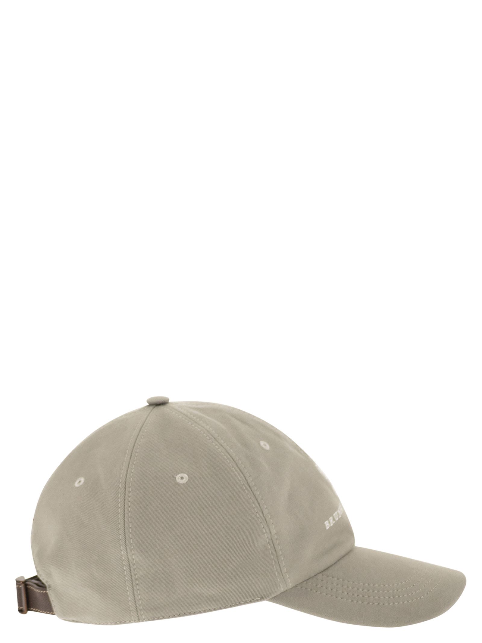Brunello Cucinelli Men Baseball Cap In Garment-Dyed Twisted Cotton Gabardine With Embroidered Logo BRUNELLO CUCINELLI