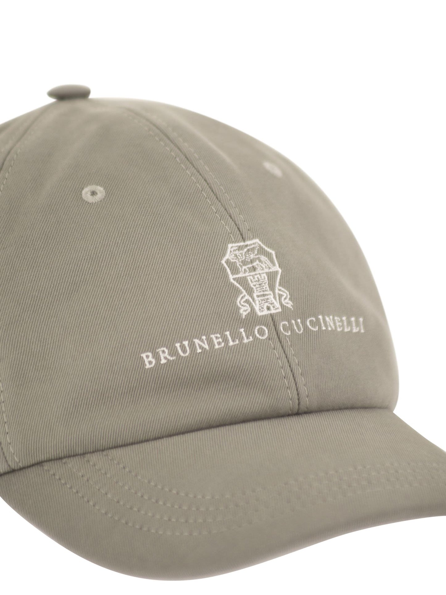 Brunello Cucinelli Men Baseball Cap In Garment-Dyed Twisted Cotton Gabardine With Embroidered Logo BRUNELLO CUCINELLI