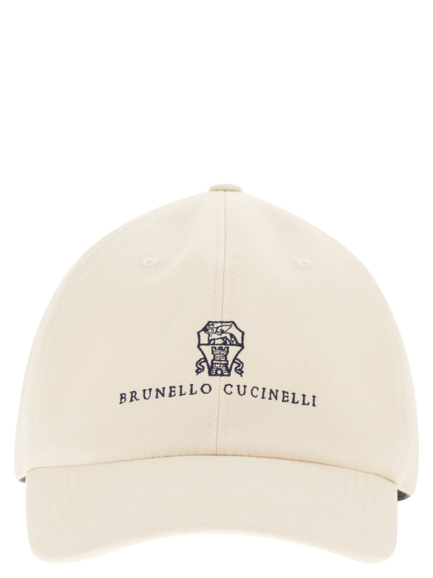 Brunello Cucinelli Men Baseball Cap In Garment-Dyed Twisted Cotton Gabardine With Embroidered Logo BRUNELLO CUCINELLI