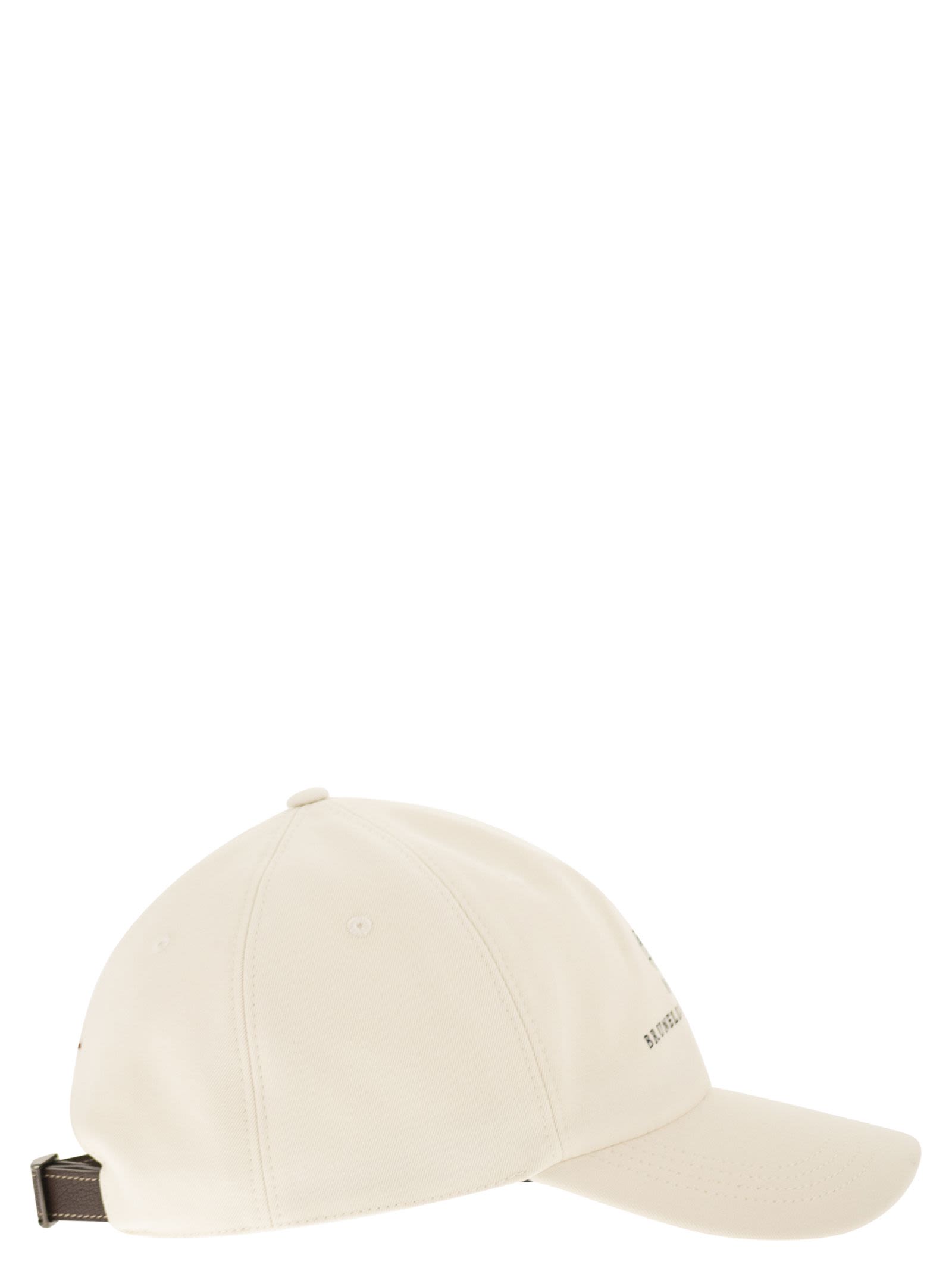 Brunello Cucinelli Men Baseball Cap In Garment-Dyed Twisted Cotton Gabardine With Embroidered Logo BRUNELLO CUCINELLI
