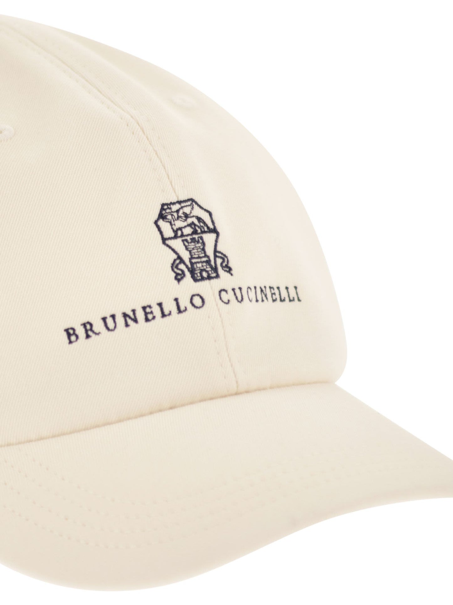 Brunello Cucinelli Men Baseball Cap In Garment-Dyed Twisted Cotton Gabardine With Embroidered Logo BRUNELLO CUCINELLI