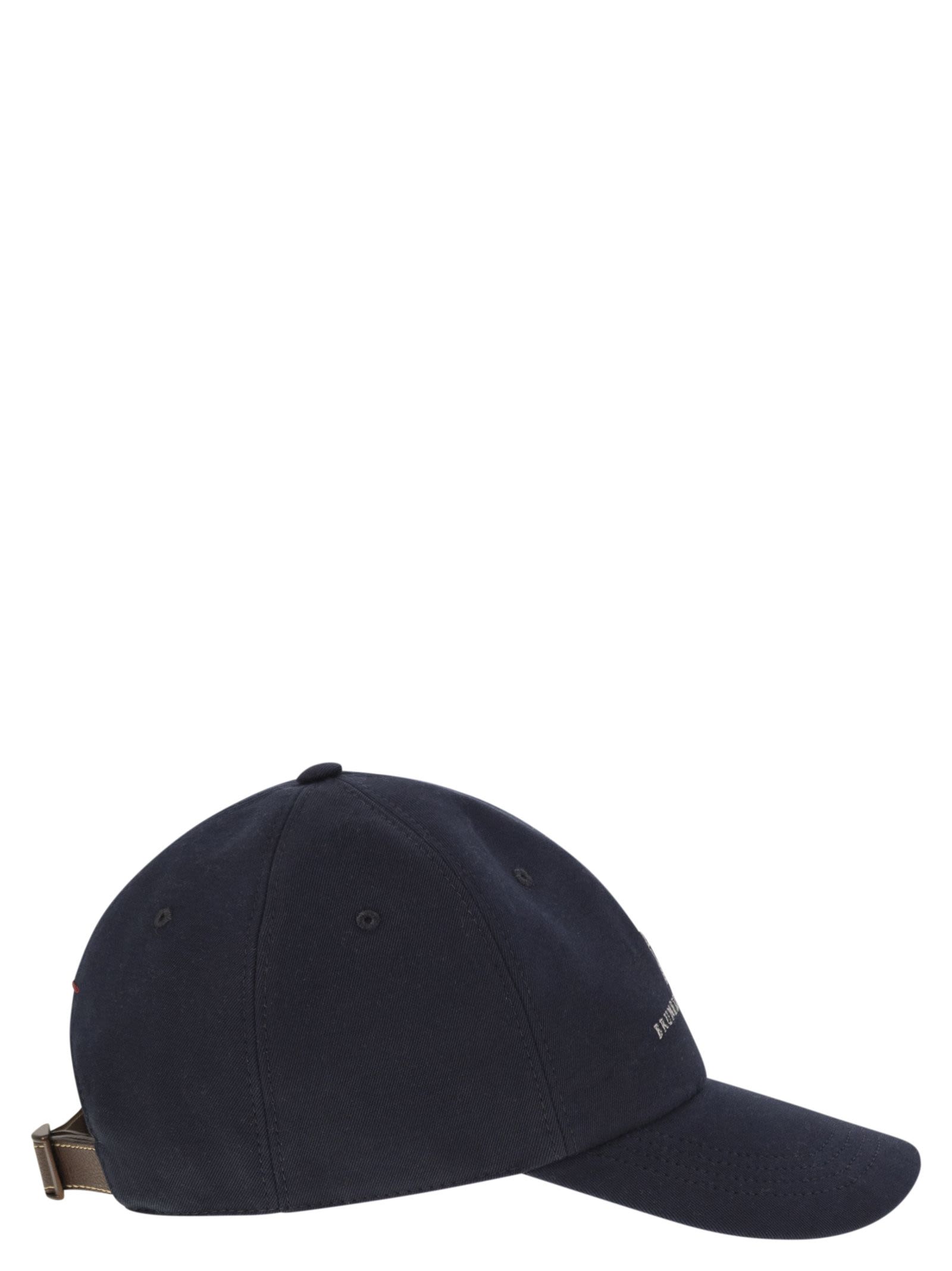 Brunello Cucinelli Men Baseball Cap In Garment-Dyed Twisted Cotton Gabardine With Embroidered Logo BRUNELLO CUCINELLI