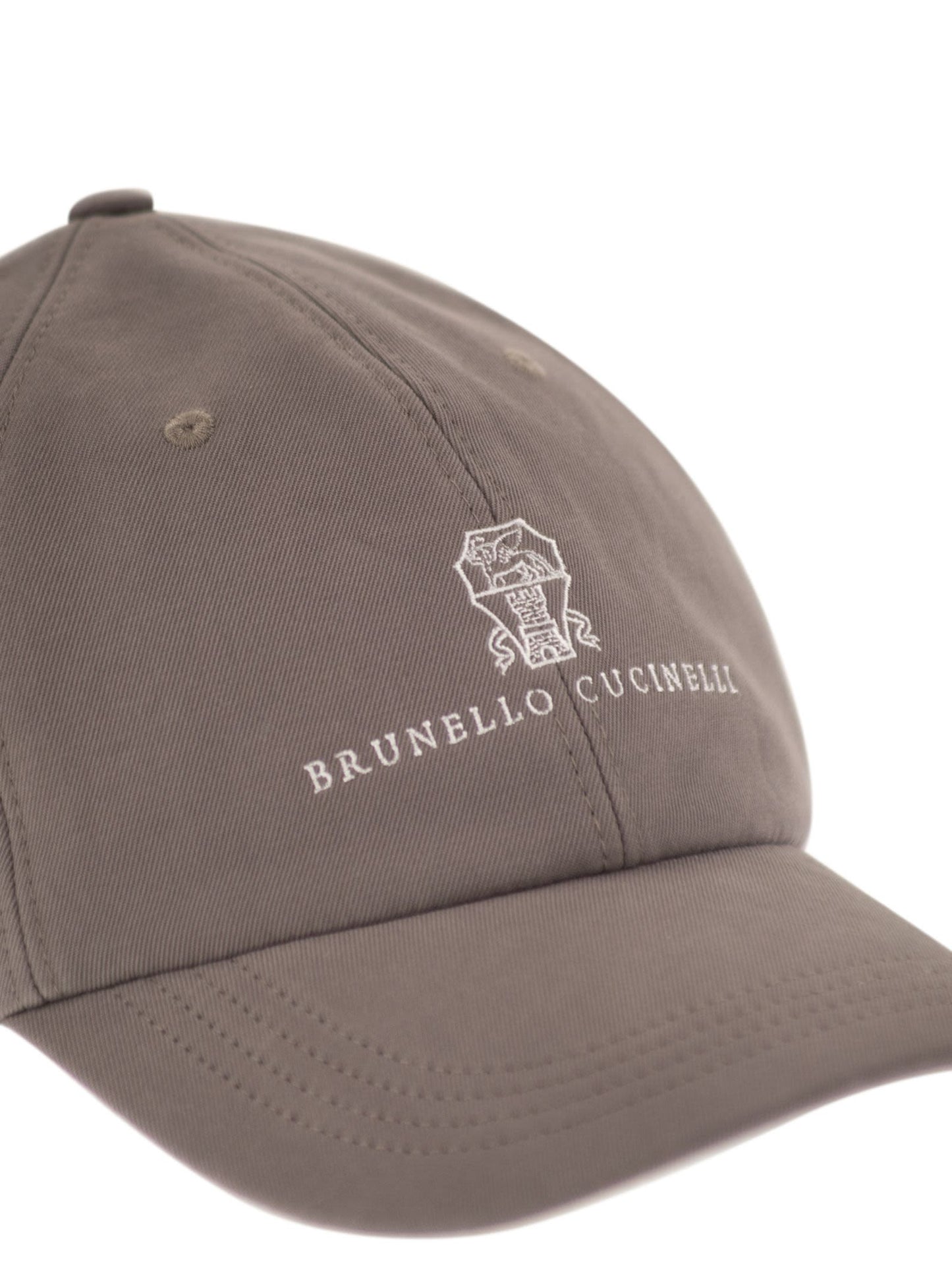 Brunello Cucinelli Men Baseball Cap In Garment-Dyed Twisted Cotton Gabardine With Embroidered Logo BRUNELLO CUCINELLI