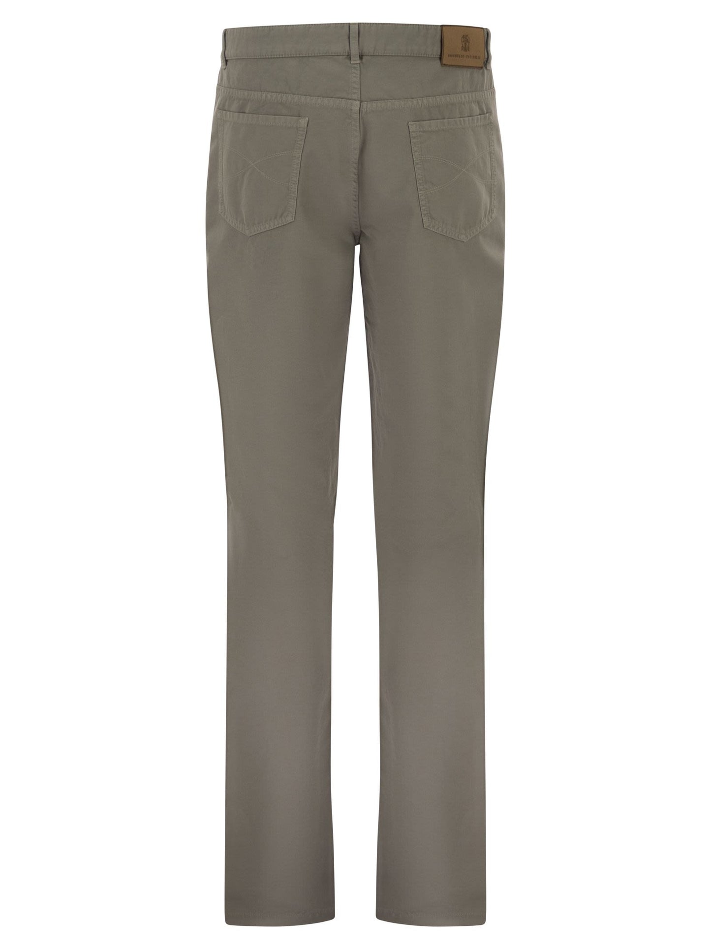 Brunello Cucinelli Men Garment-Dyed Five-Pocket Cotton Trousers BRUNELLO CUCINELLI