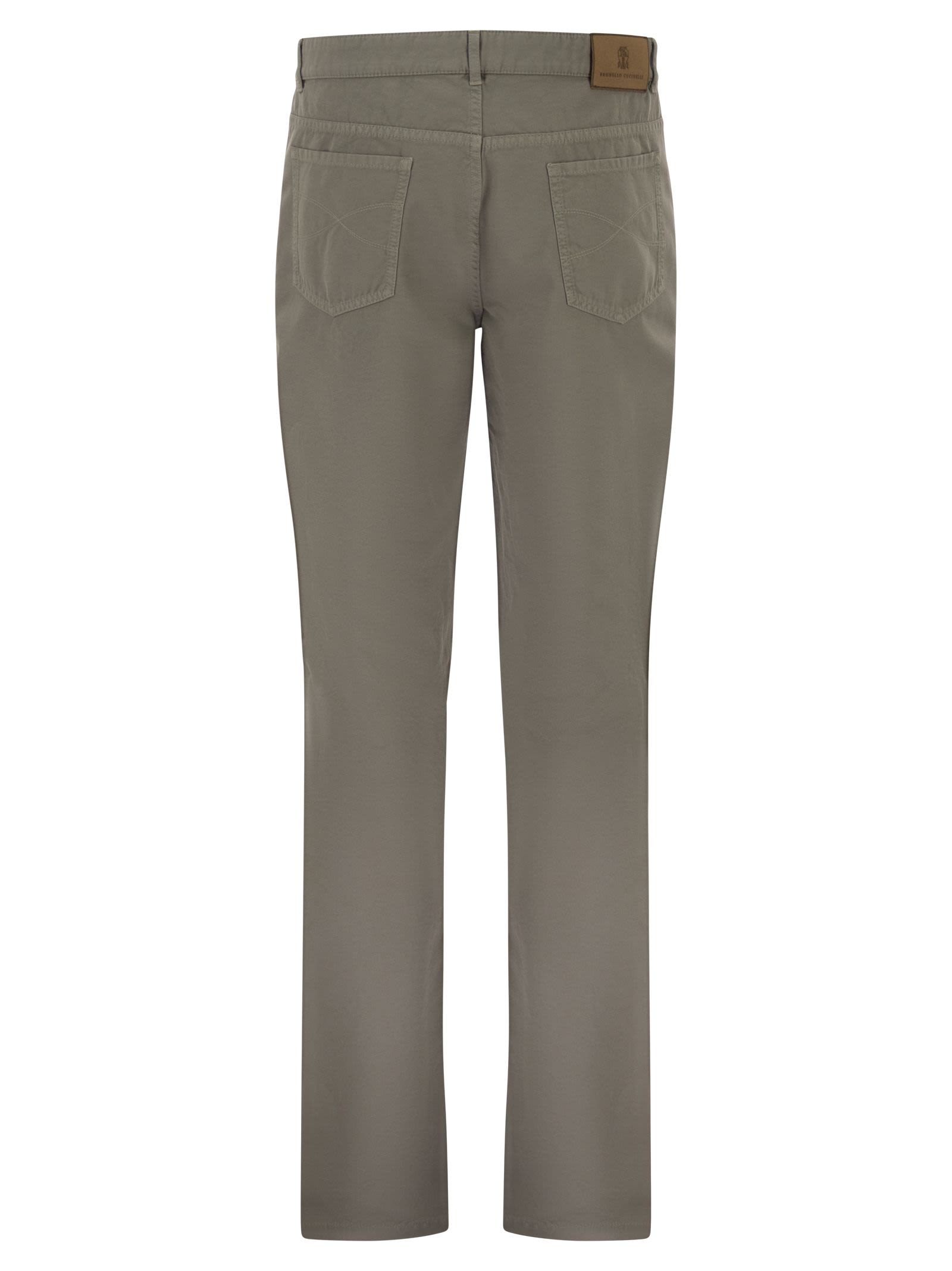 Brunello Cucinelli Men Garment-Dyed Five-Pocket Cotton Trousers BRUNELLO CUCINELLI