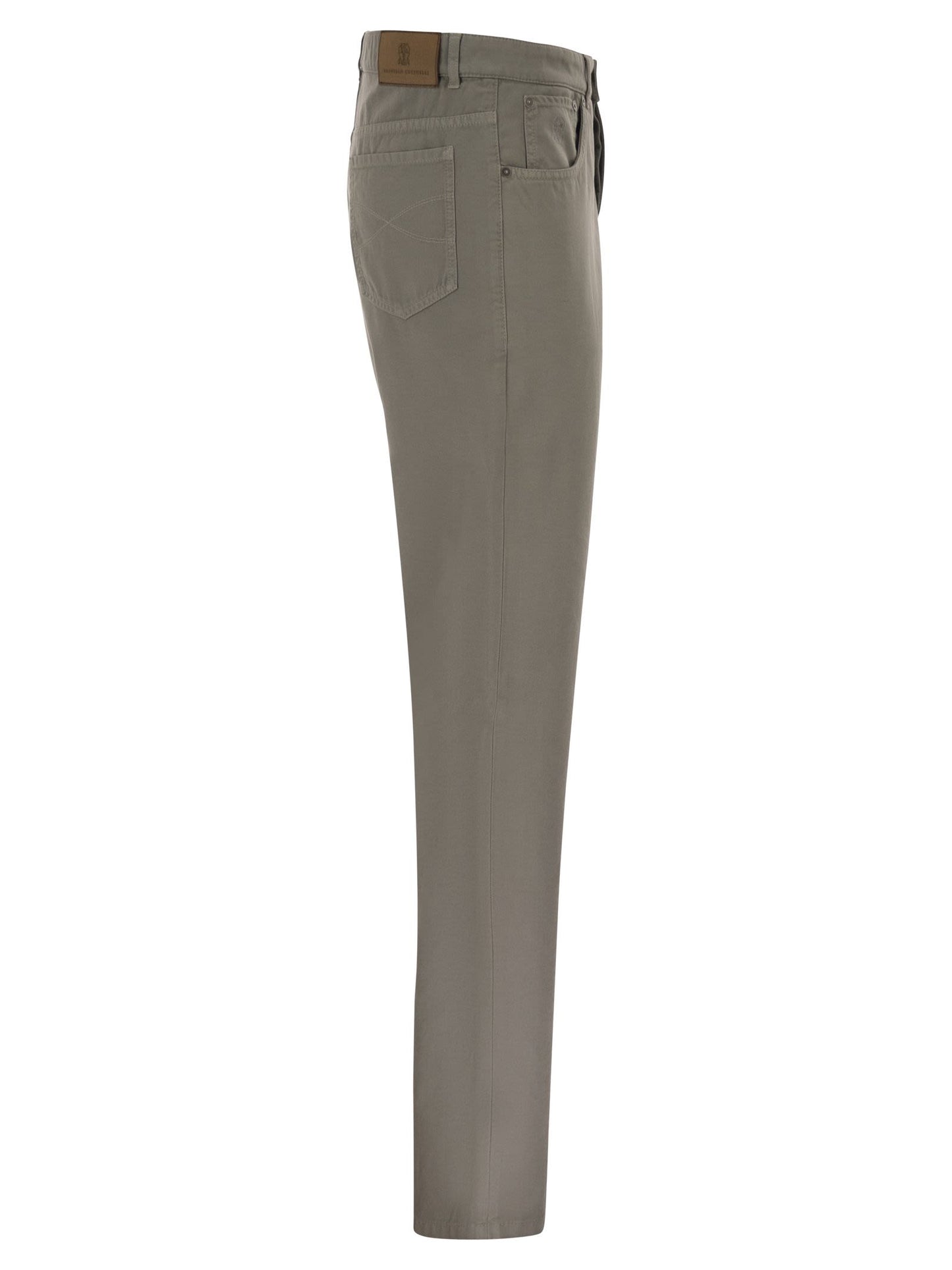 Brunello Cucinelli Men Garment-Dyed Five-Pocket Cotton Trousers BRUNELLO CUCINELLI