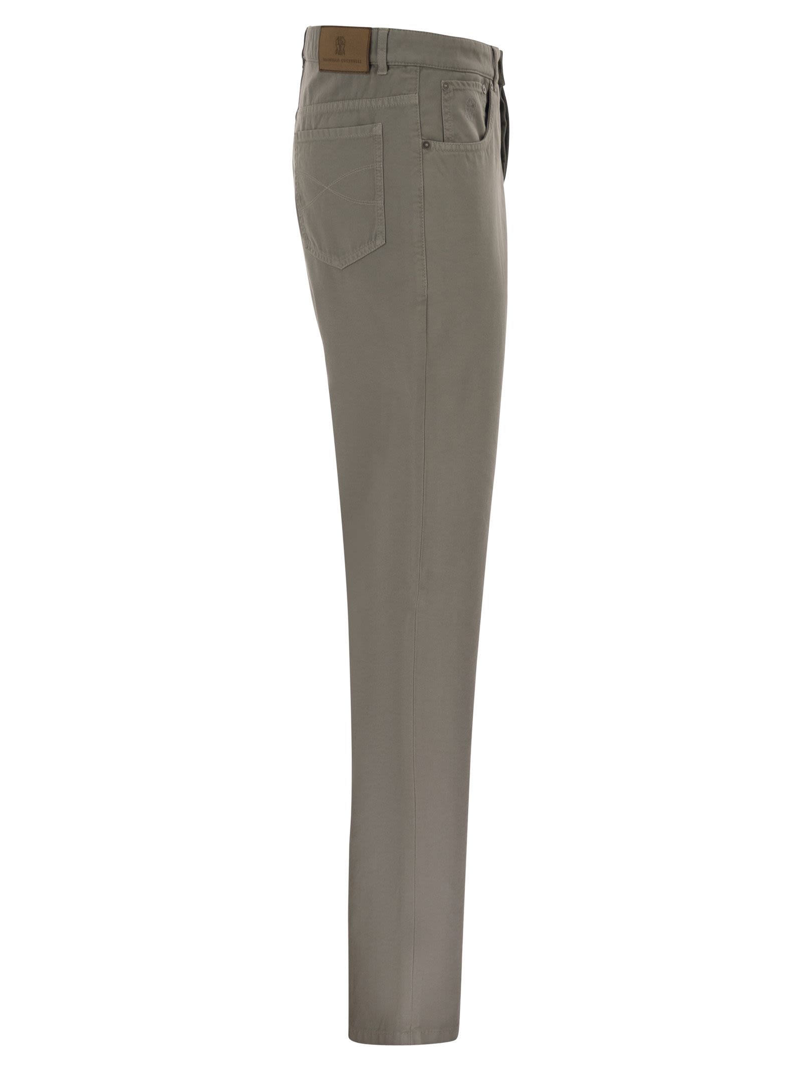 Brunello Cucinelli Men Garment-Dyed Five-Pocket Cotton Trousers BRUNELLO CUCINELLI