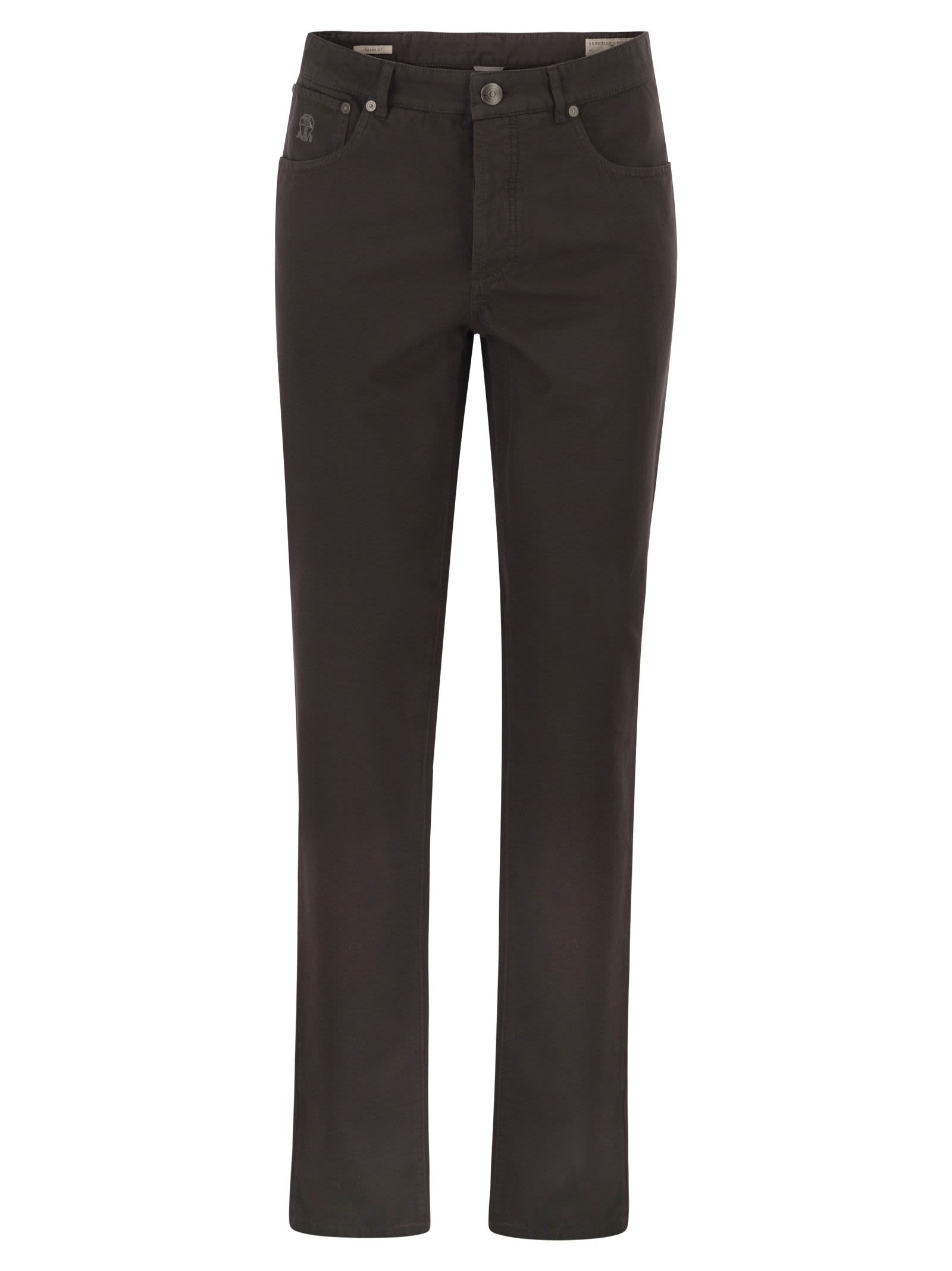 Brunello Cucinelli Men Garment-Dyed Five-Pocket Cotton Trousers BRUNELLO CUCINELLI