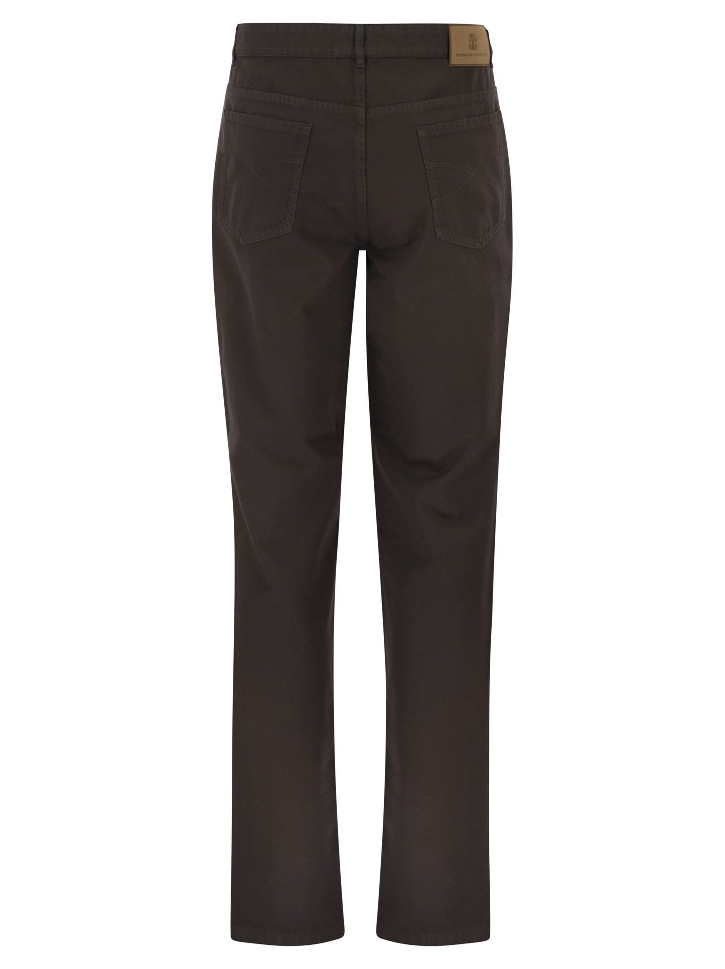 Brunello Cucinelli Men Garment-Dyed Five-Pocket Cotton Trousers BRUNELLO CUCINELLI
