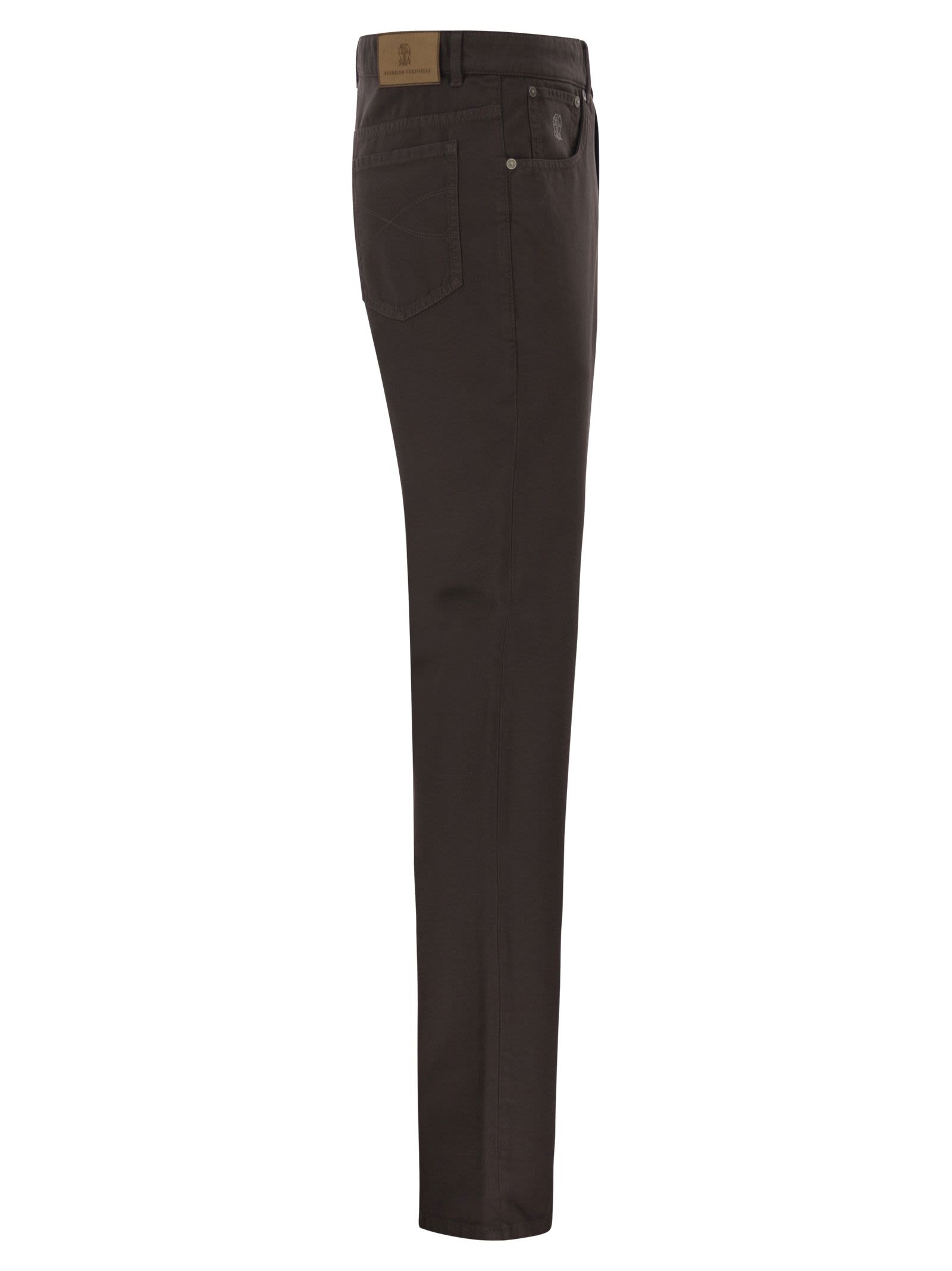 Brunello Cucinelli Men Garment-Dyed Five-Pocket Cotton Trousers BRUNELLO CUCINELLI