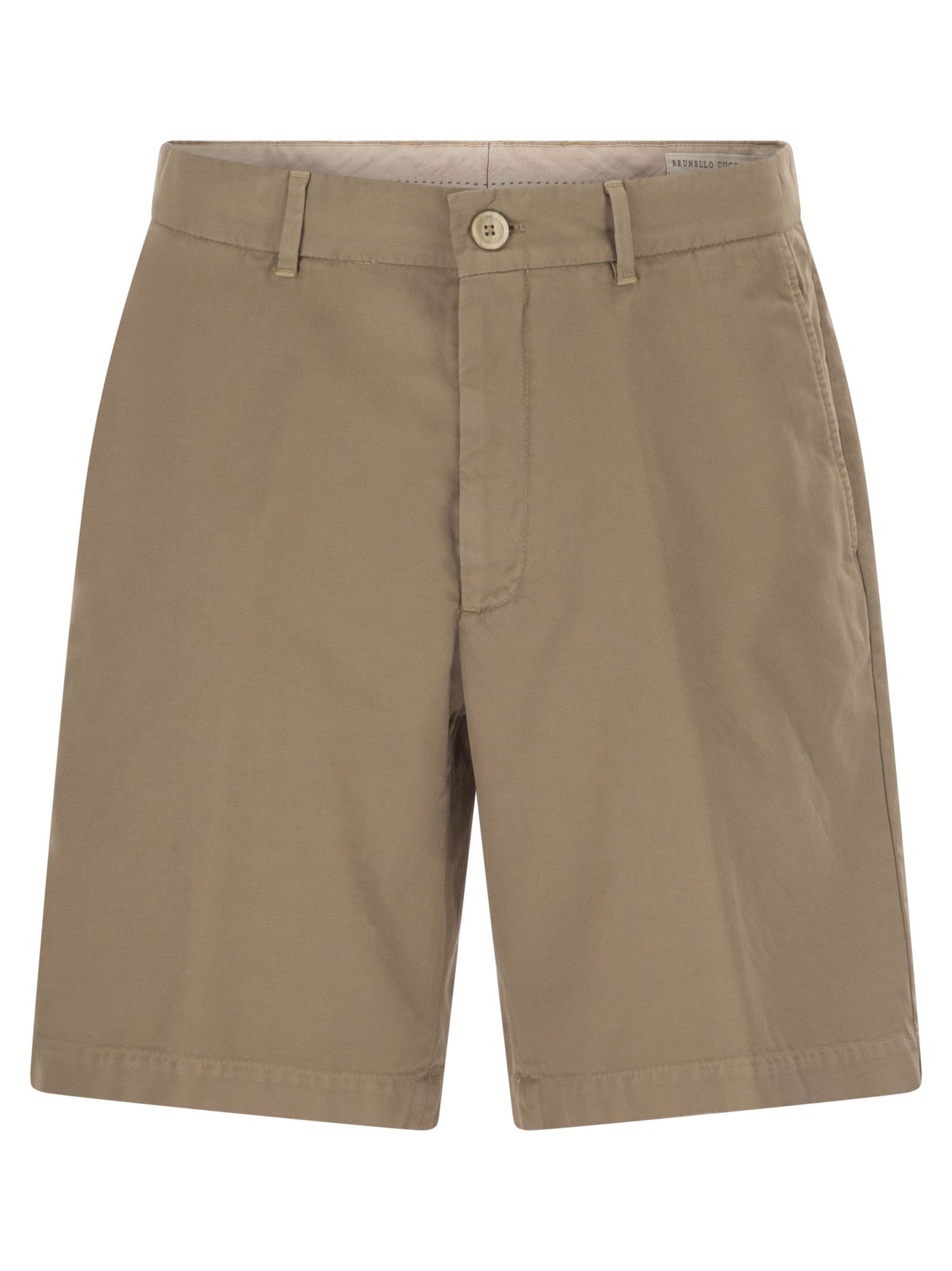 Brunello Cucinelli Men Cotton Gabardine Bermuda Shorts BRUNELLO CUCINELLI