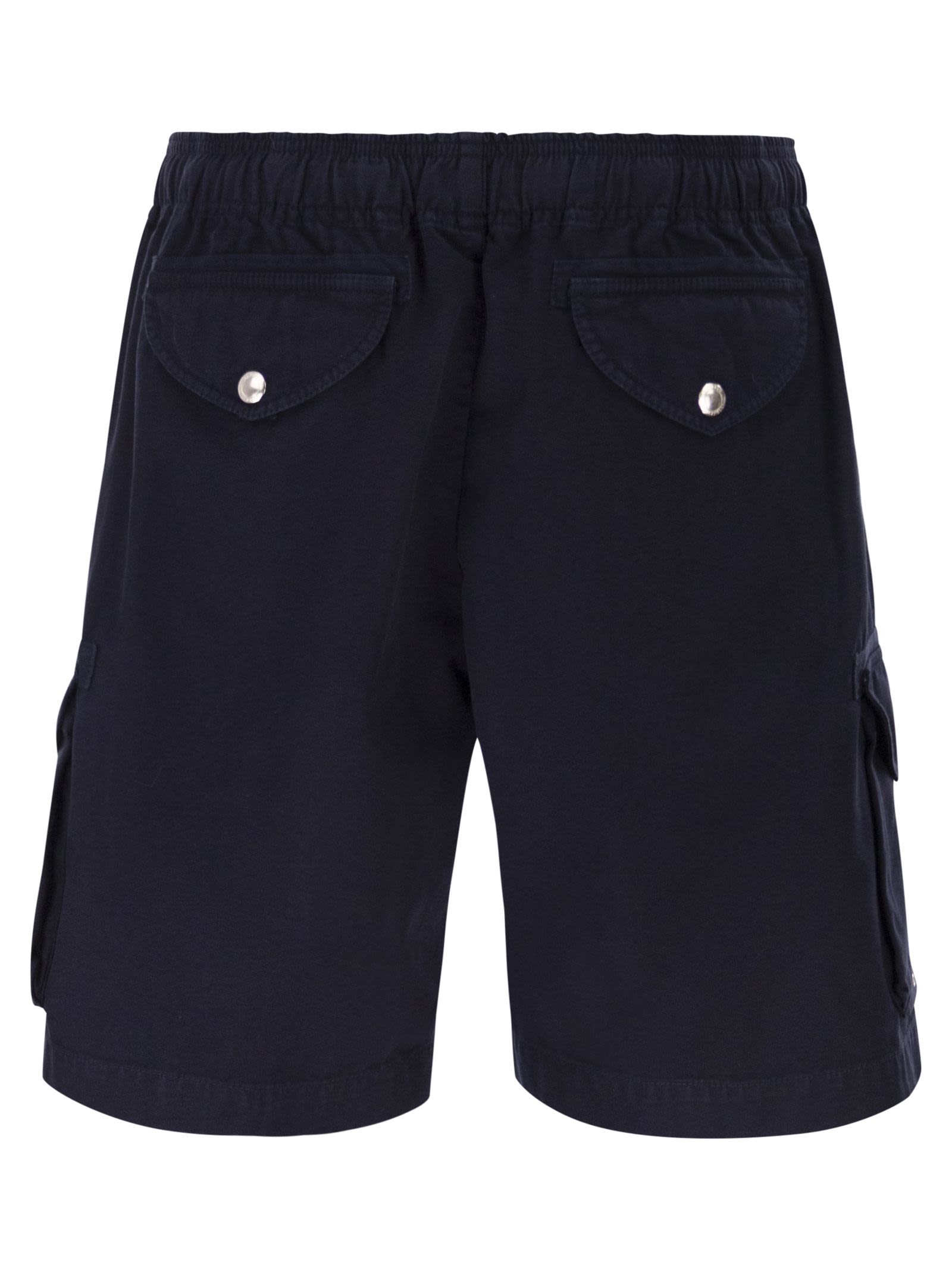 Brunello Cucinelli Men Bermuda Shorts In Garment-Dyed Cotton Gabardine With Drawstring And Double Darts BRUNELLO CUCINELLI