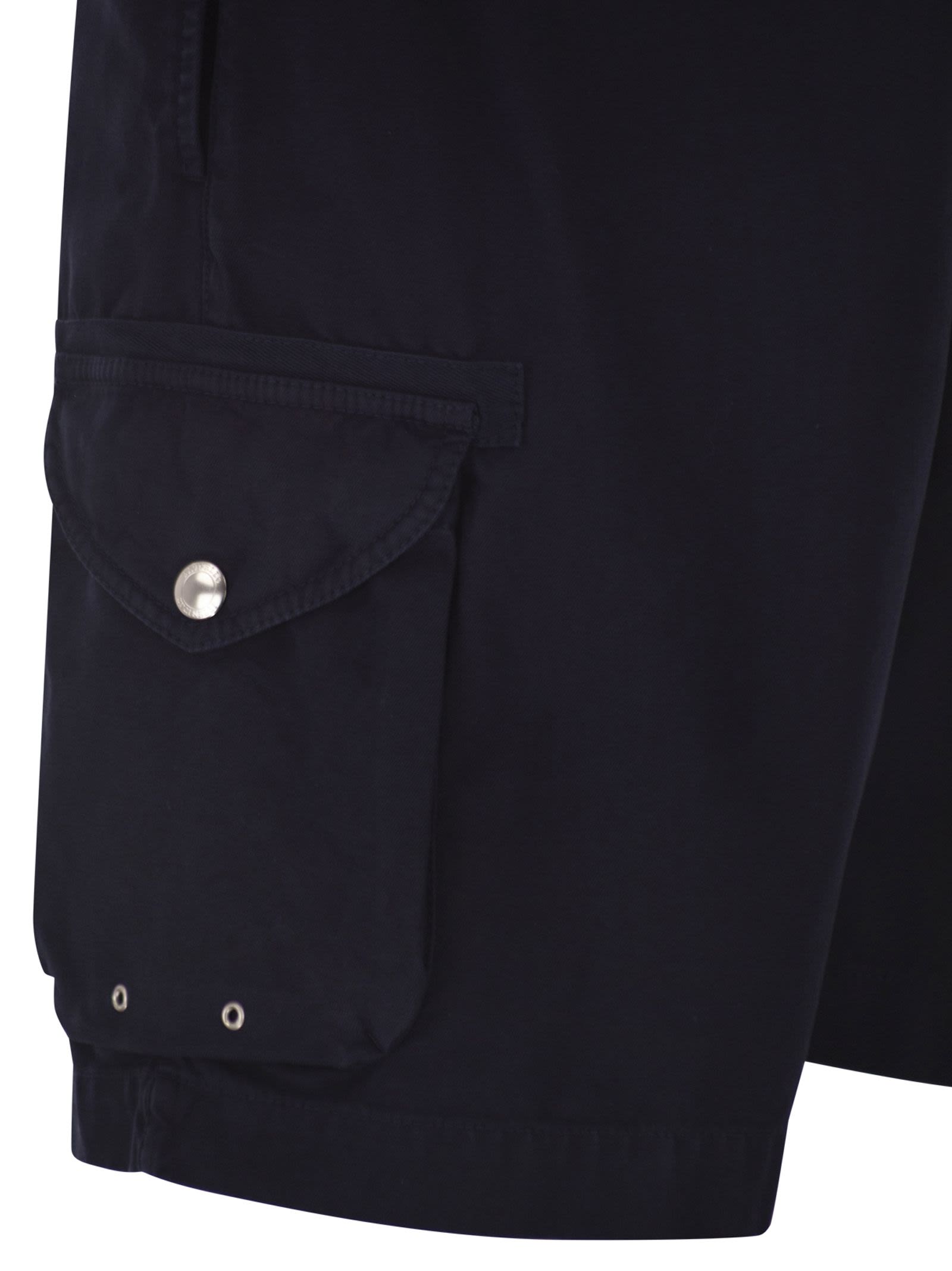 Brunello Cucinelli Men Bermuda Shorts In Garment-Dyed Cotton Gabardine With Drawstring And Double Darts BRUNELLO CUCINELLI