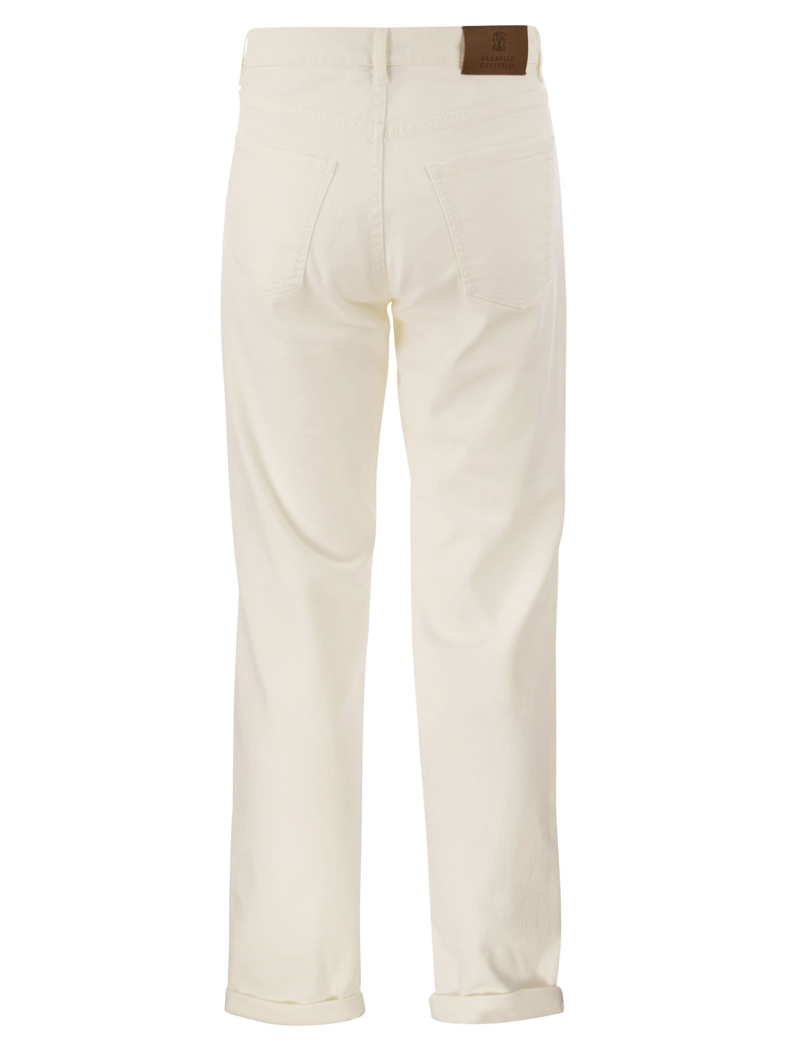 Brunello Cucinelli Men Five-Pocket Traditional Fit Trousers In Light Comfort-Dyed Denim BRUNELLO CUCINELLI