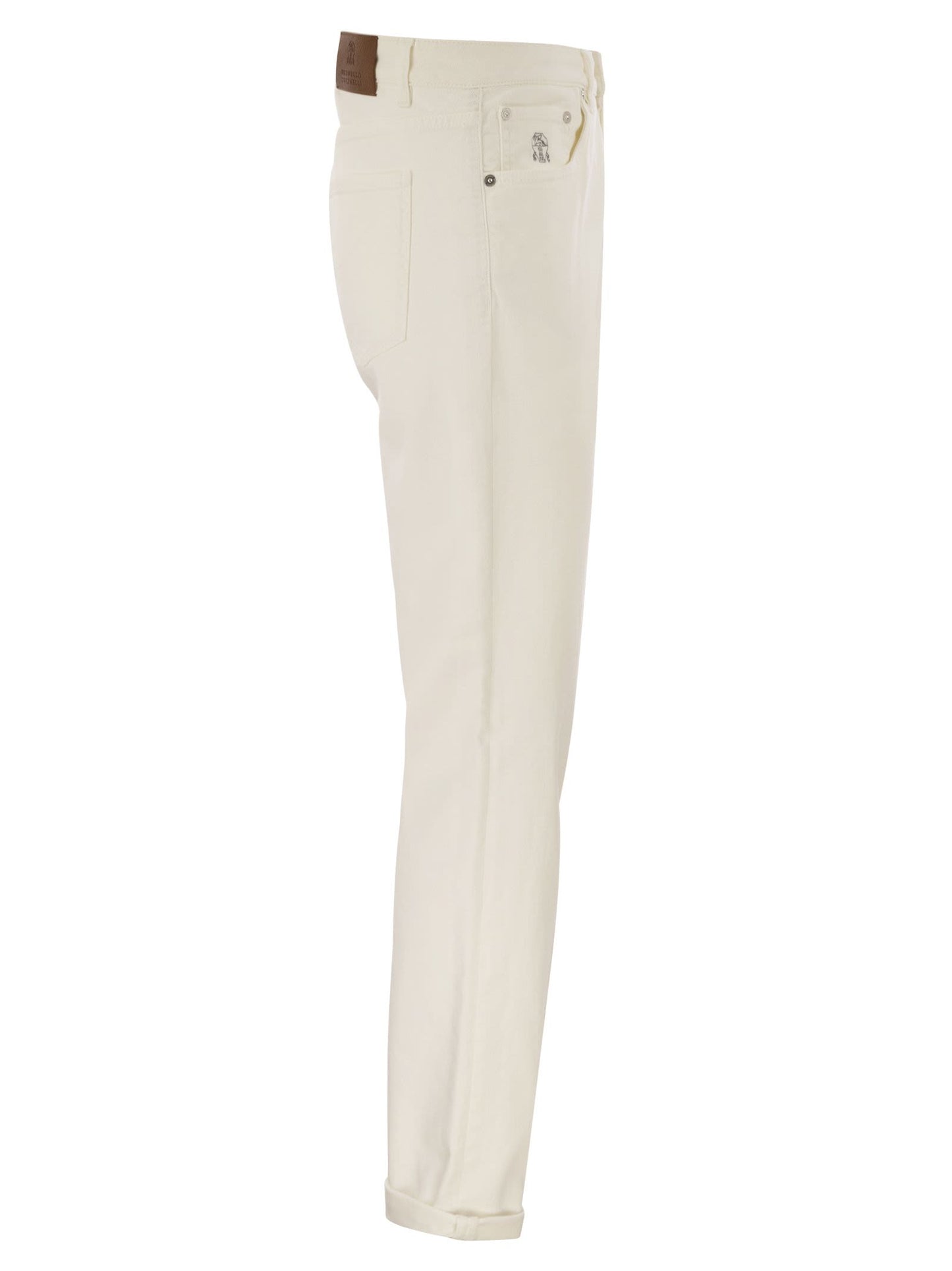 Brunello Cucinelli Men Five-Pocket Traditional Fit Trousers In Light Comfort-Dyed Denim BRUNELLO CUCINELLI