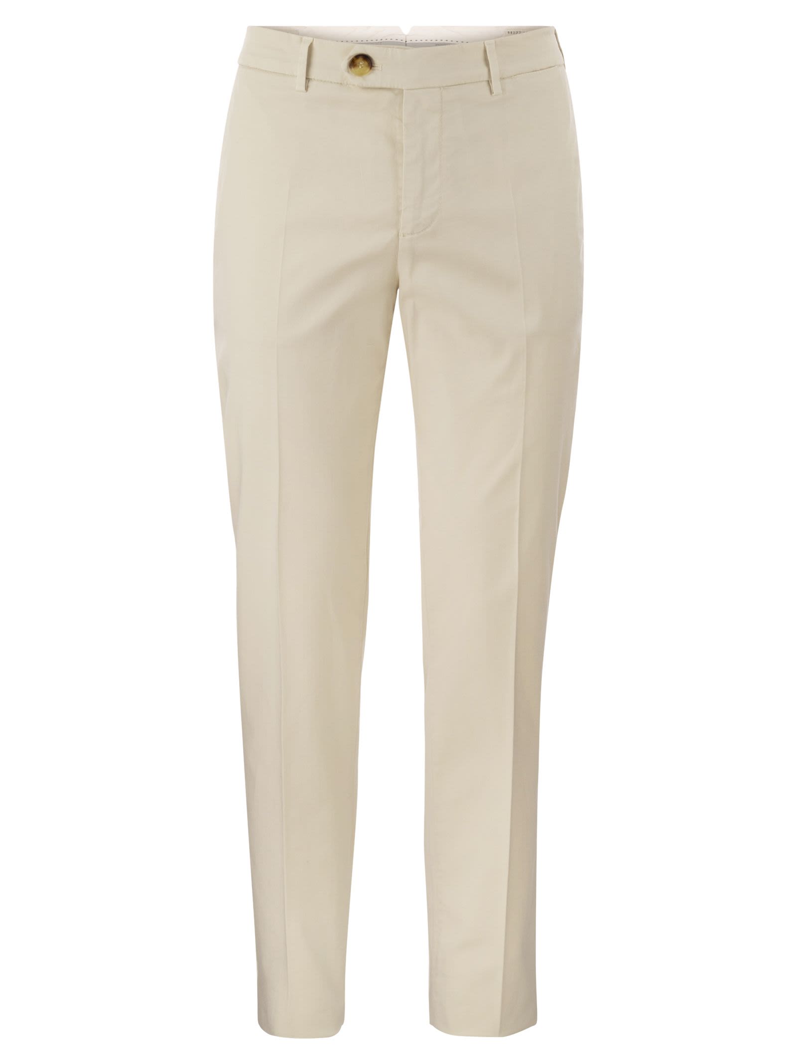 Brunello Cucinelli Men Italian Fit Cotton Gabardine Trousers BRUNELLO CUCINELLI