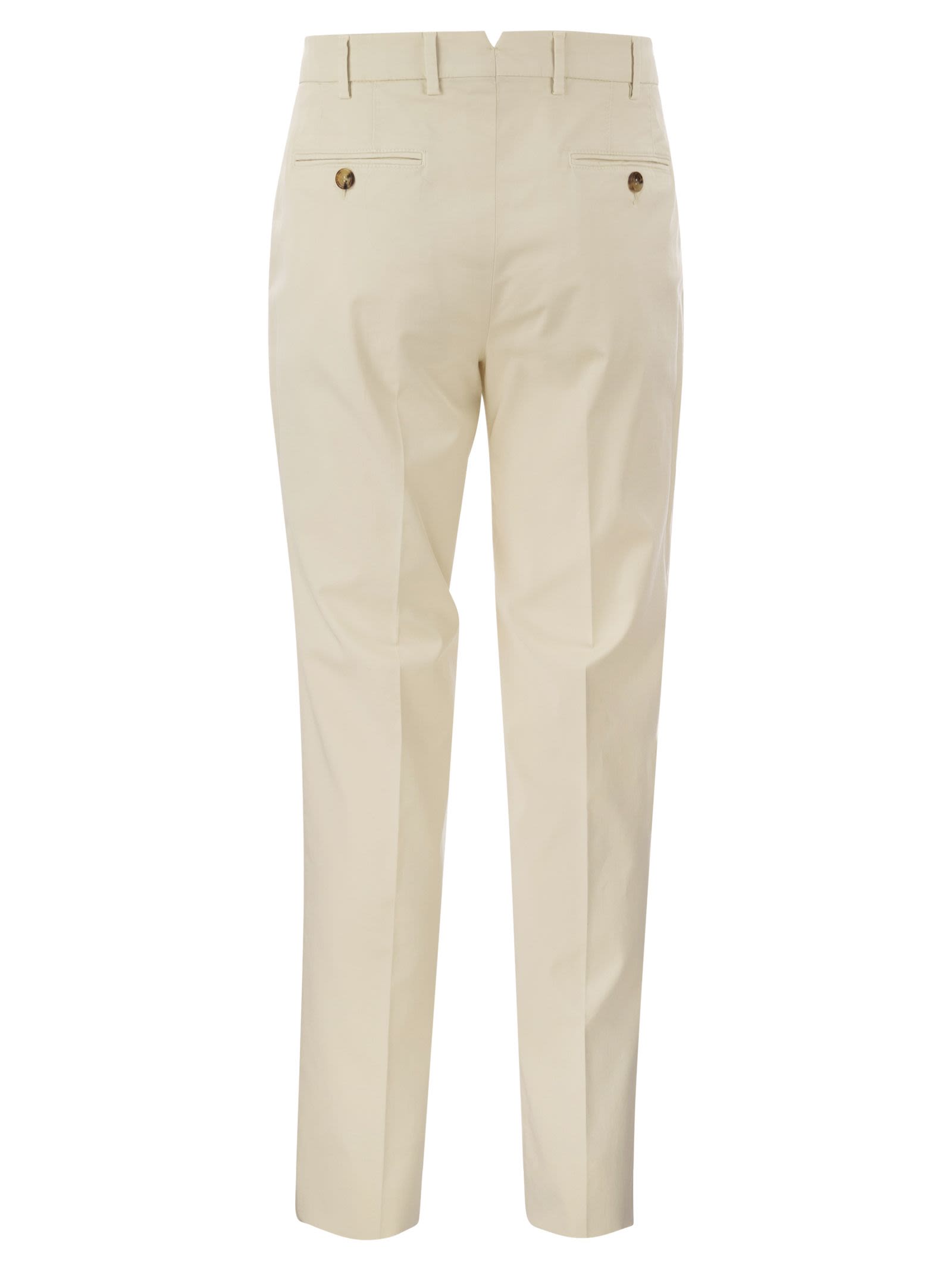 Brunello Cucinelli Men Italian Fit Cotton Gabardine Trousers BRUNELLO CUCINELLI