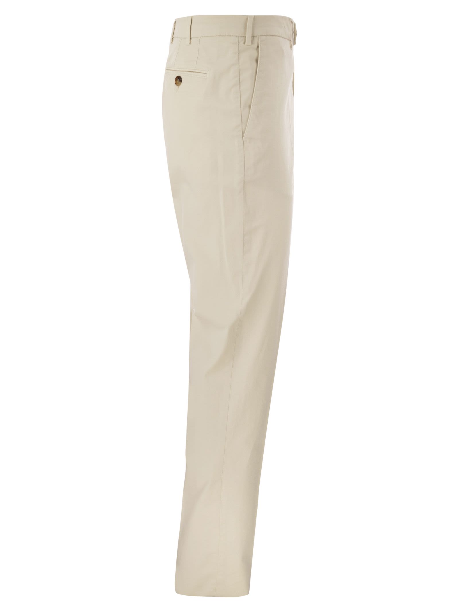 Brunello Cucinelli Men Italian Fit Cotton Gabardine Trousers BRUNELLO CUCINELLI