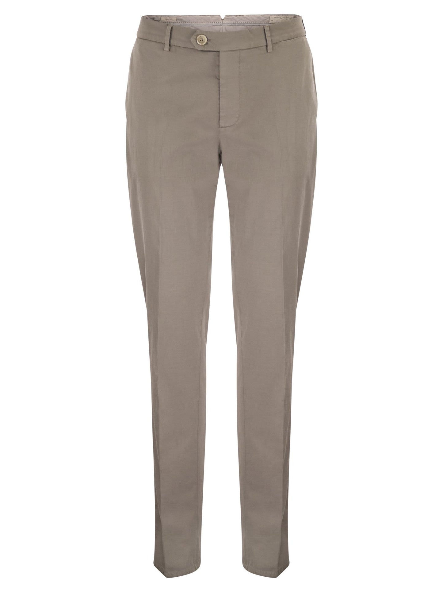 Brunello Cucinelli Men Italian Fit Cotton Gabardine Trousers BRUNELLO CUCINELLI